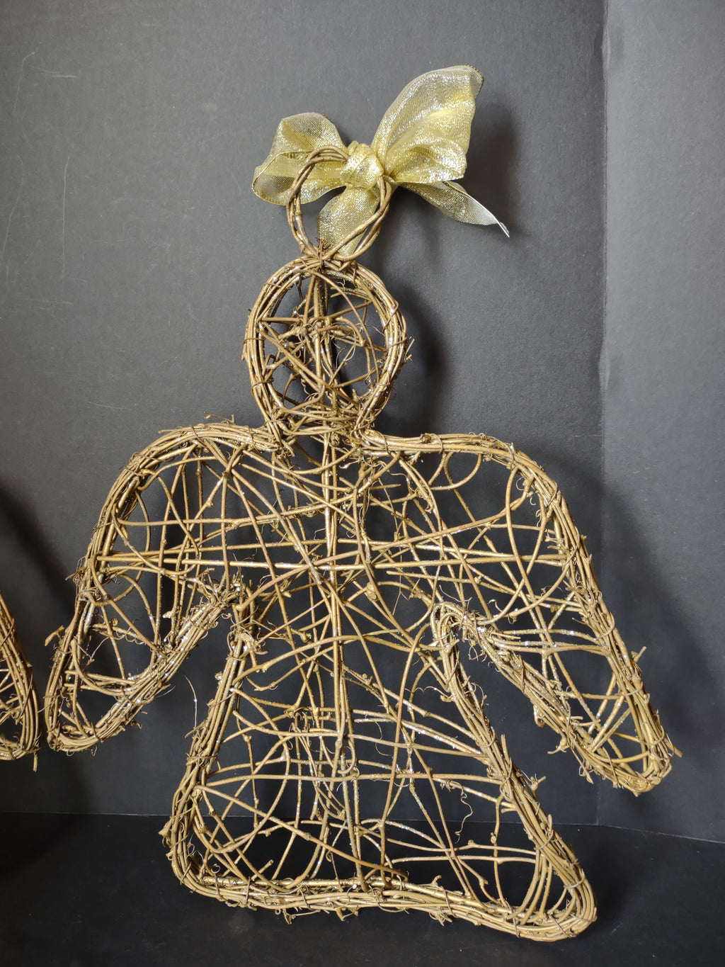 Set of 2 Angels Twine Golden Sparkly 13" (lot 1625)