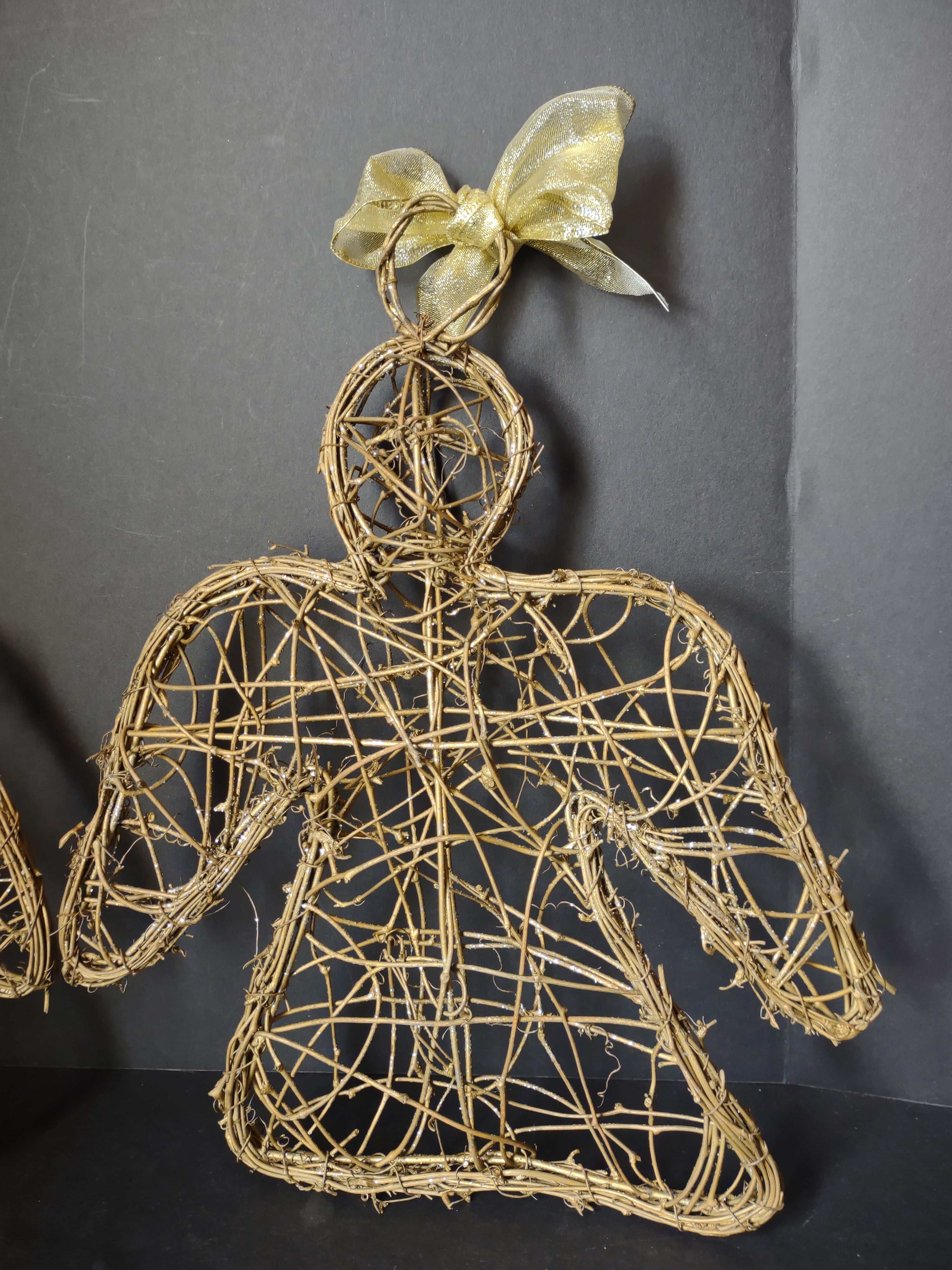 Set of 2 Angels Twine Golden Sparkly 13" (lot 1625)