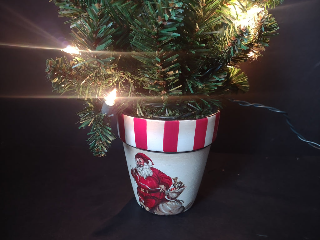 Vintage Artificial Christmas Light Up Tree Swag Red Bow Garland (lot 1227)