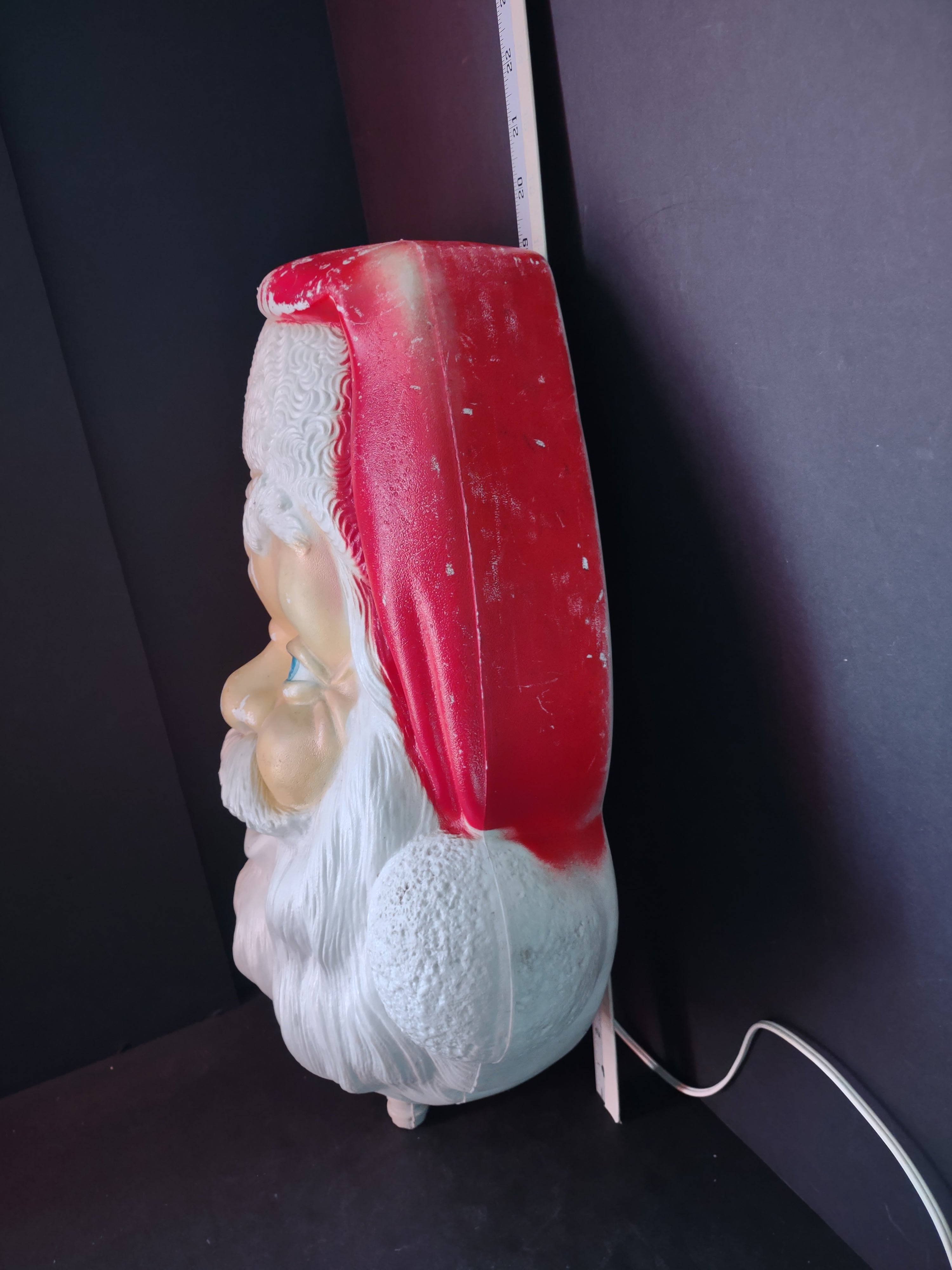 Vintage Empire 1960 Santa Face Christmas Light Up Blow Mold 17" Rare (lot 3444)