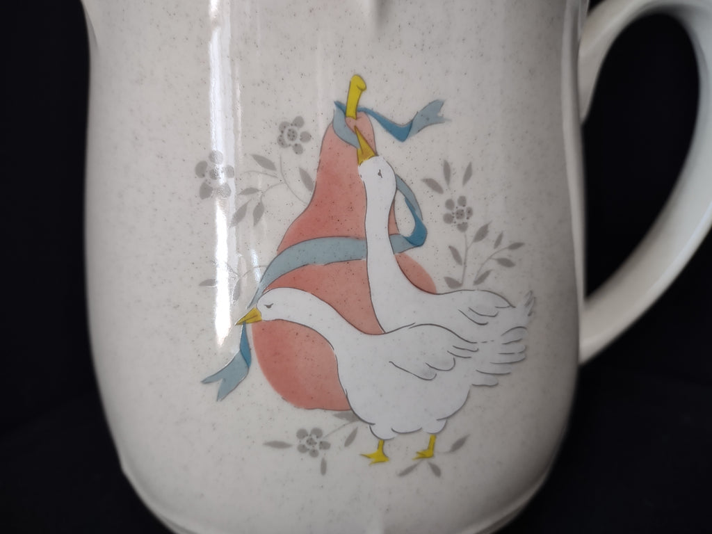 Vintage Ceramic Marmalade Pitcher Geese Duck Pear Ribbon Ice Lip (lot 2818c)