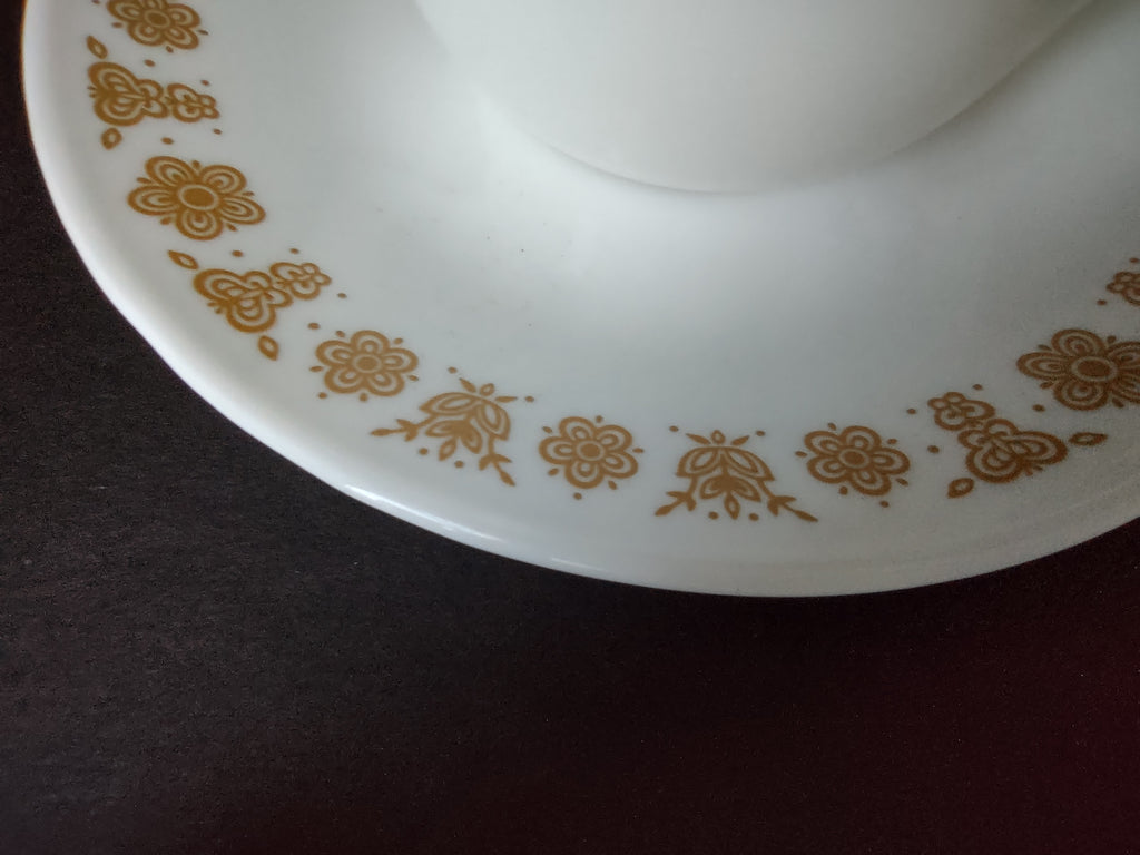 Corelle 8 x Teacup Saucer Golden Butterfly (lot 1207)