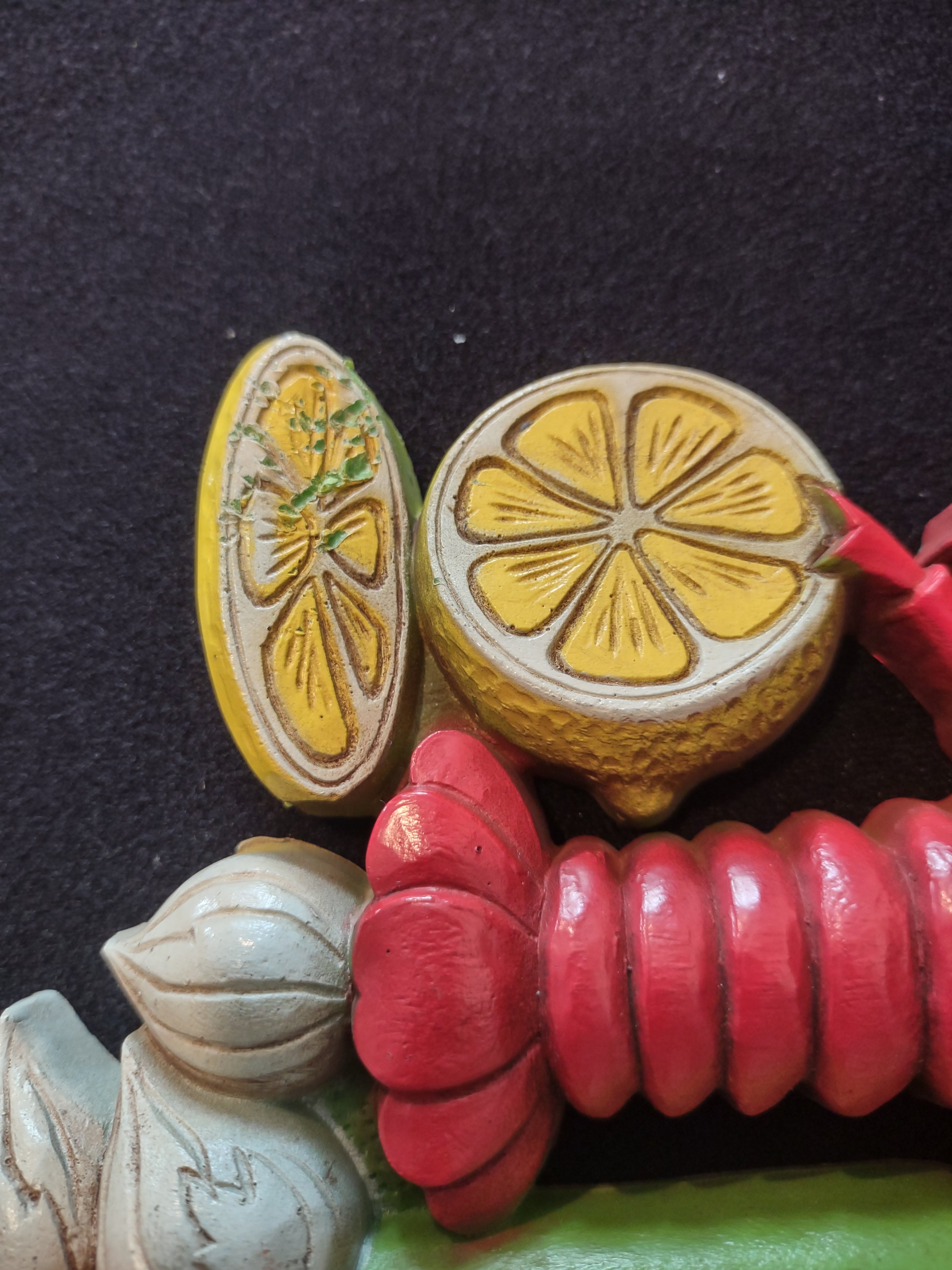 Vintage Home Interior Wall Hanging Plastic Lobster Vegetable (lot 2871t)