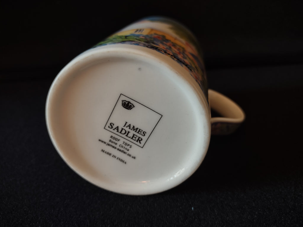 James Sadler Collectible Bone China Gold Trim Mug Roof Tops India (lot 5387)