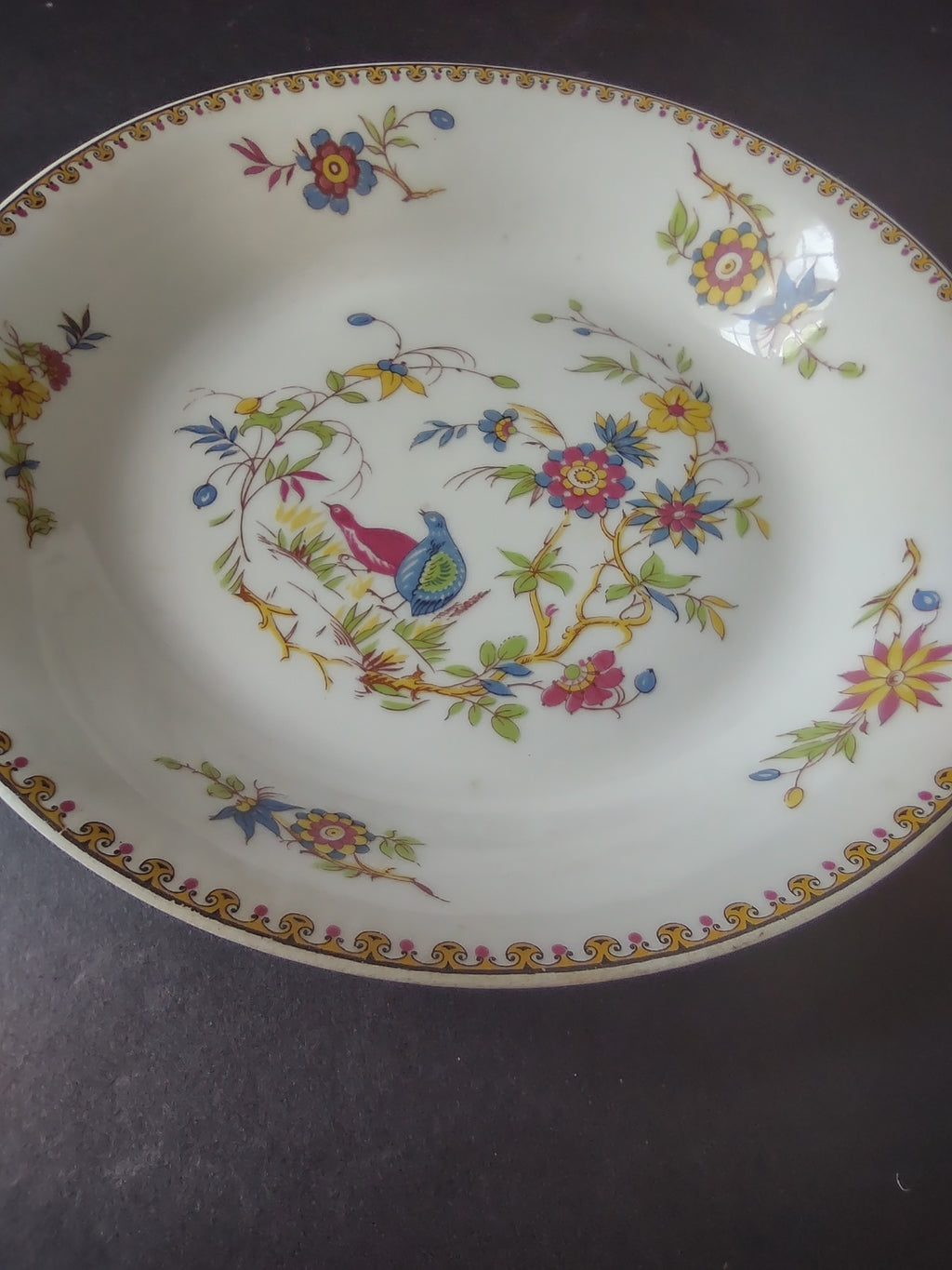 B. Altman Limoges Old Abbey Rouen Spray Pheasant 4 x Cream Soup Bowl (lot 811)