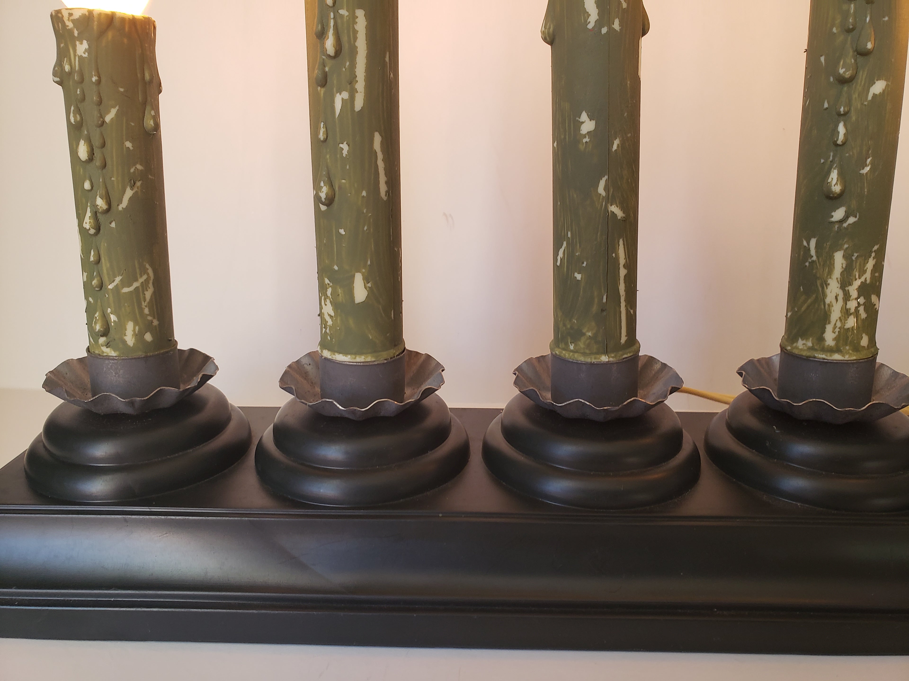 Christmas Window 5 Candle Drip White Lights Candelabra Candolier (lot 2307)