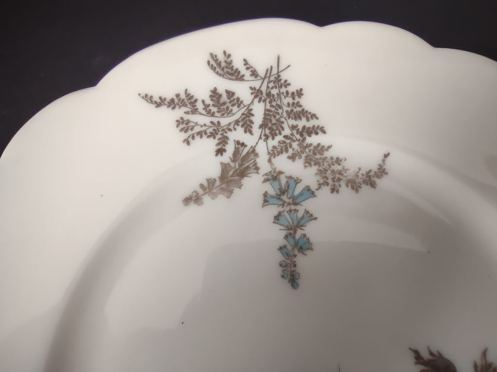 Antique Haviland Limoges Blue Flower Fern Luncheon/Salad Plate 8-1/2" (lot 958)