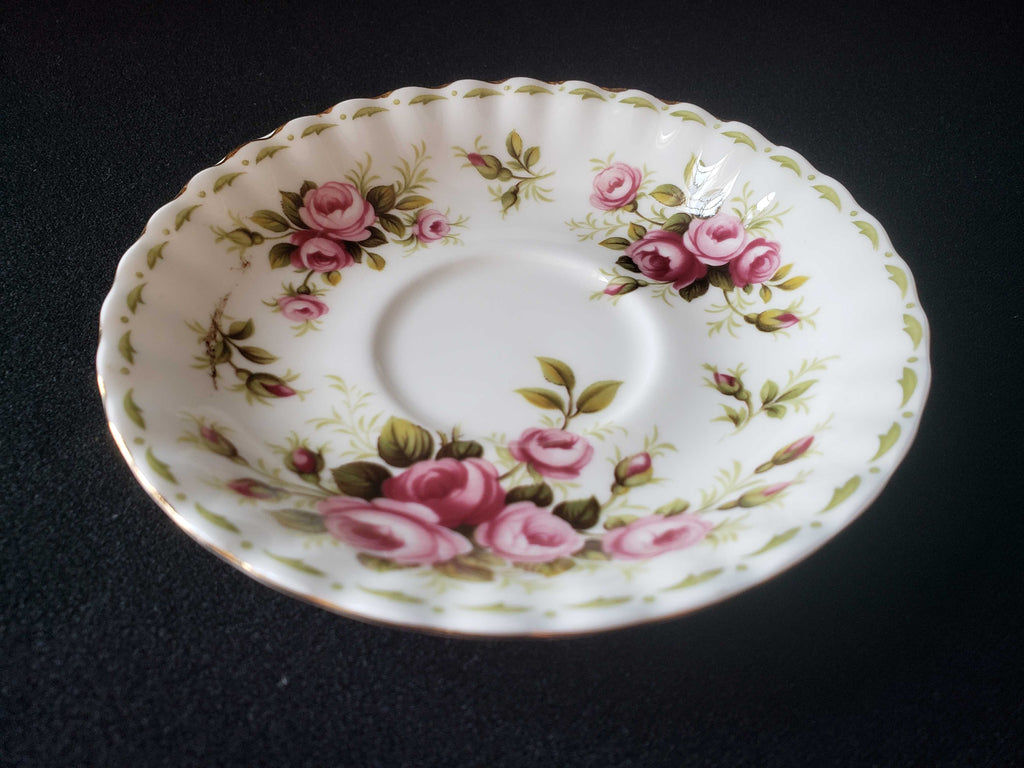 Vintage Royal Albert Bone Flower of the Month Roses Saucer ONLY (lot 2012)