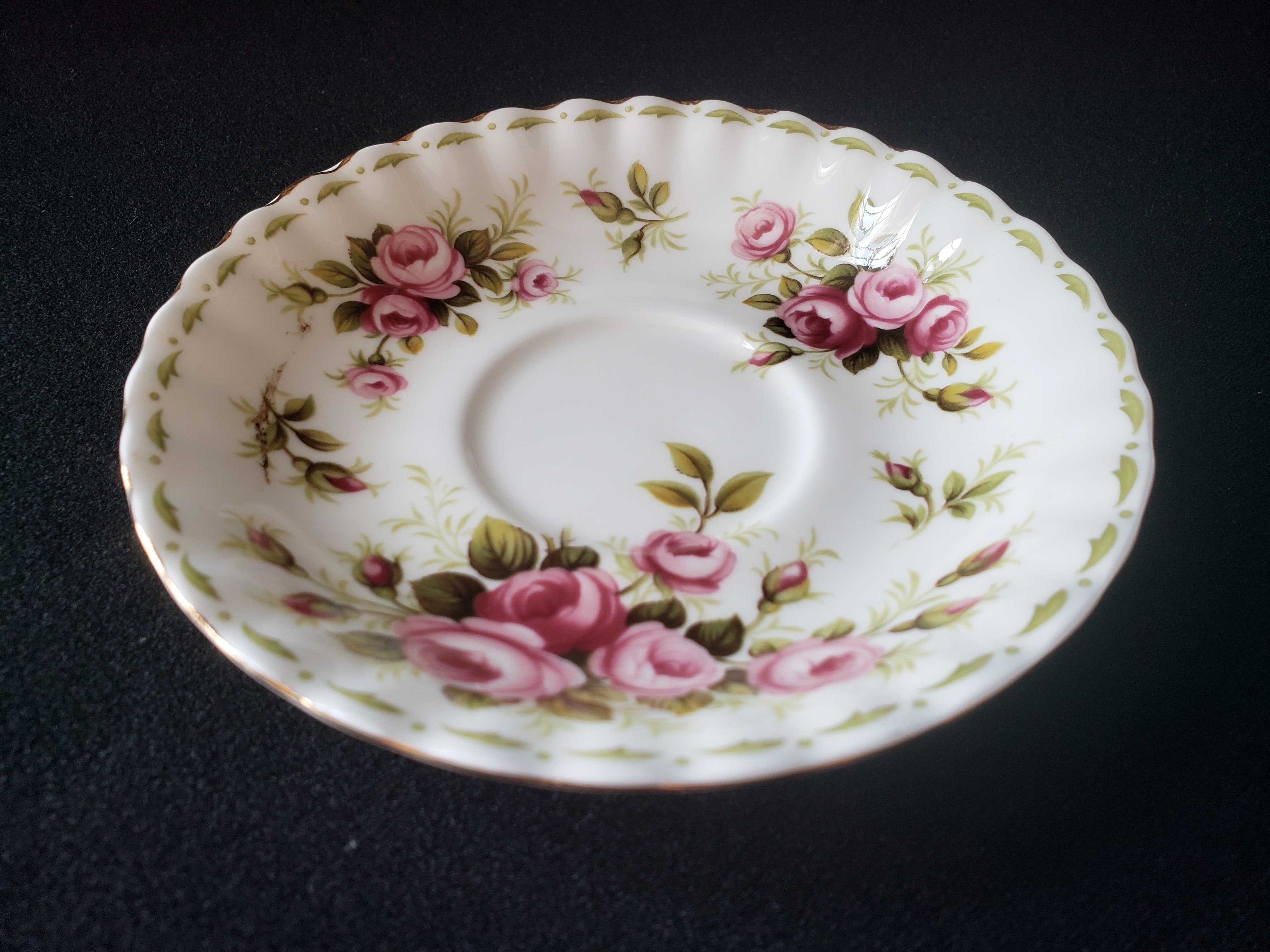 Vintage Royal Albert Bone Flower of the Month Roses Saucer ONLY (lot 2012)