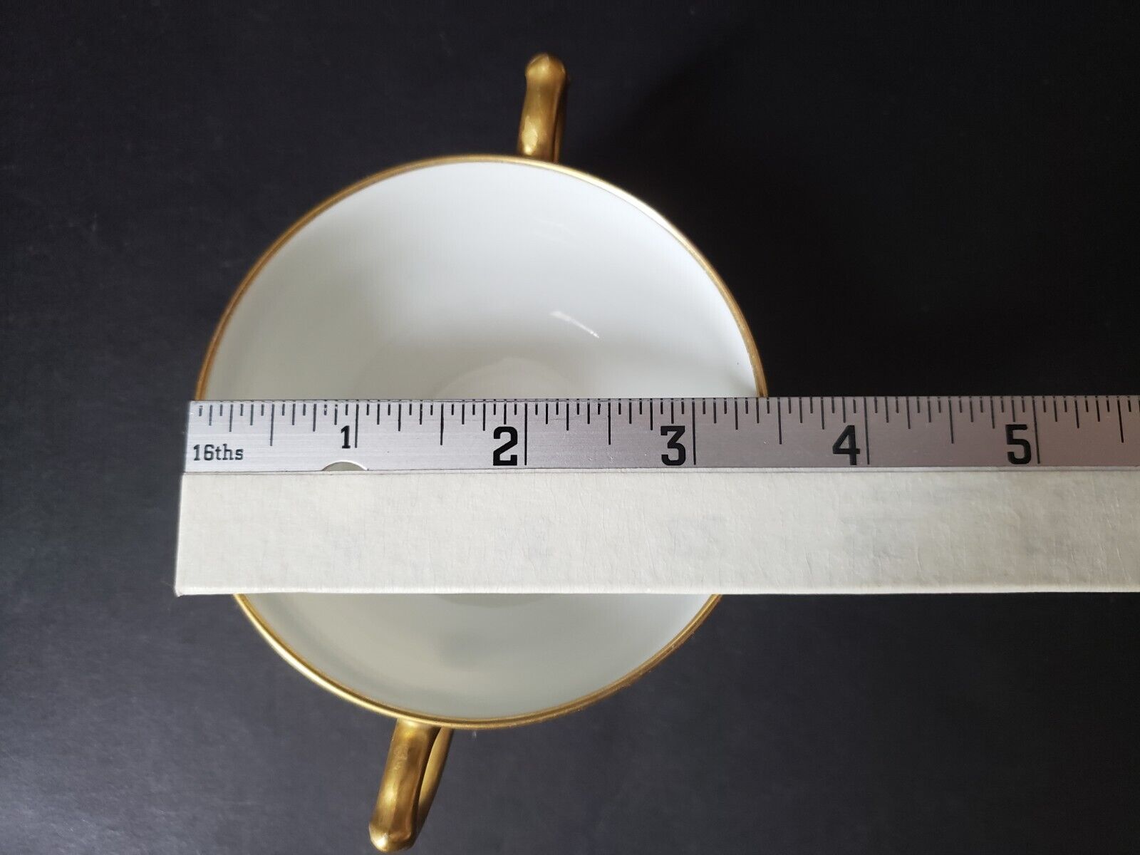 JP Limoges France Gold Trim Green Laurel 3 x Bouillion Cup & Saucer (lot 597)