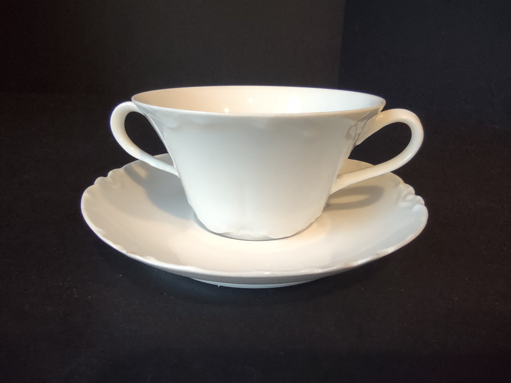 Haviland France Limoges Bouillon Cup Saucer White (lot 1037)