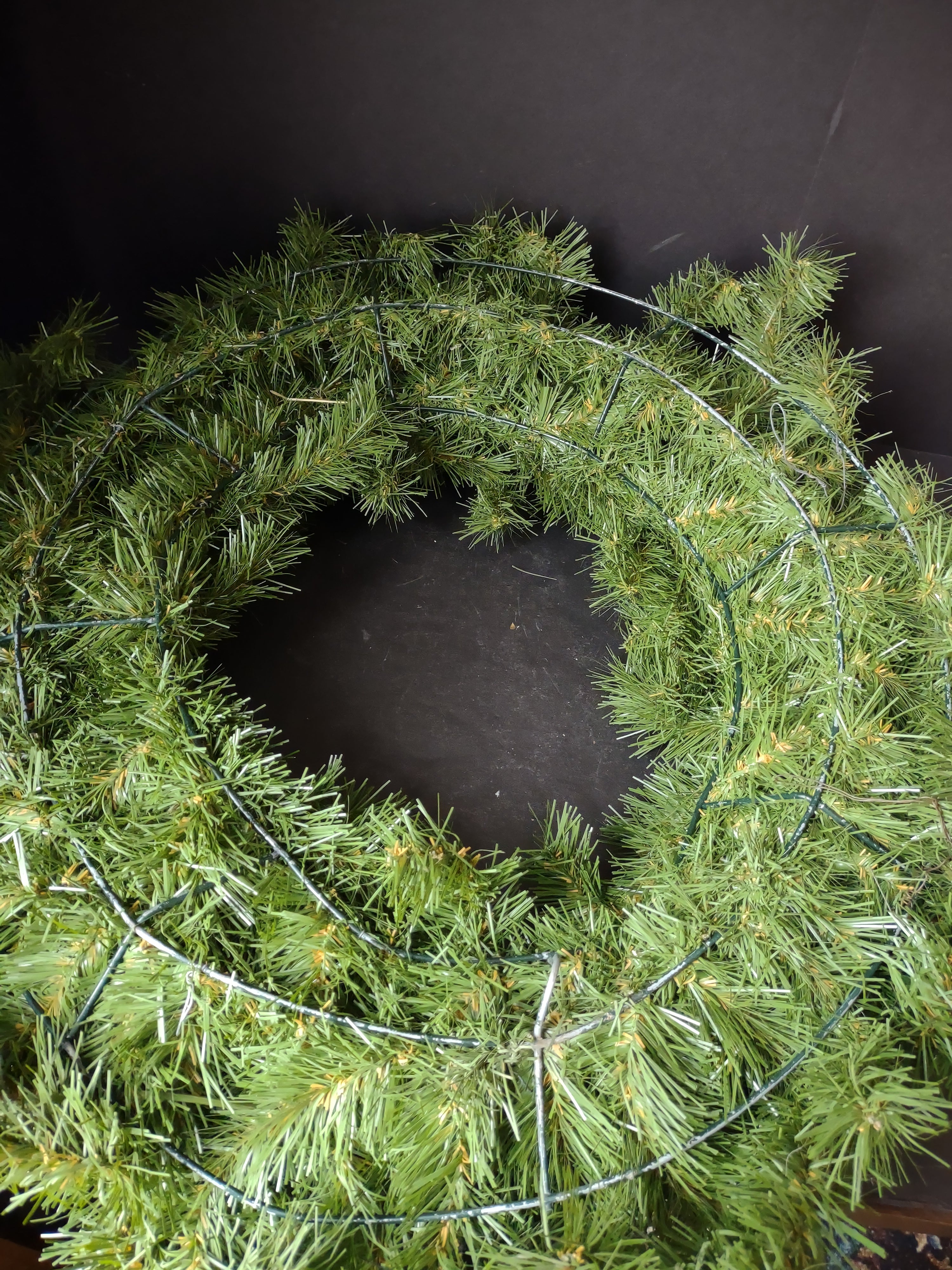 Vintage Christmas Artificial Green Wreath 26" (lot 3332)