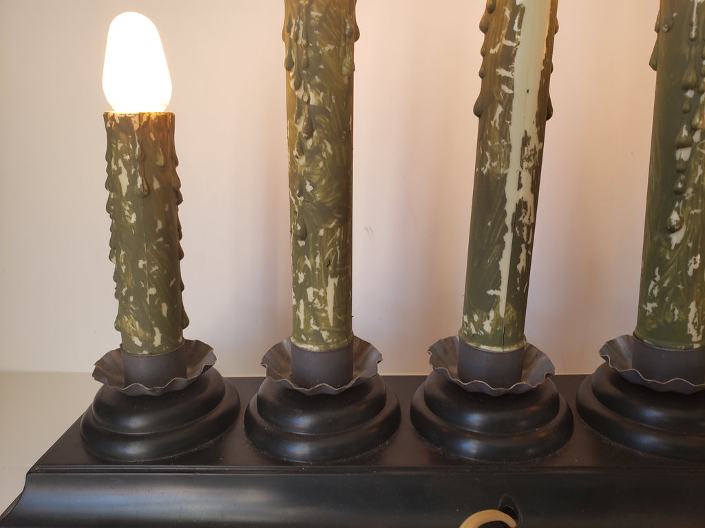 Christmas Window 5 Candle Drip White Lights Candelabra Candolier (lot 2307)