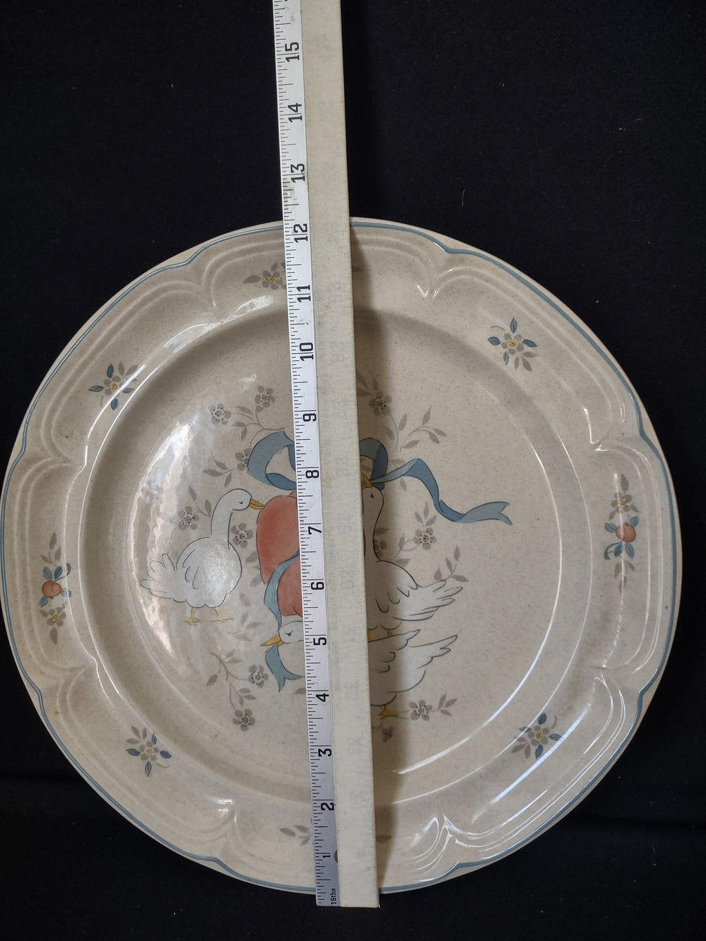 Marmalade Round Serving Plate Platter 12" Geese Apple Duck Ribbon (lot 2796c)