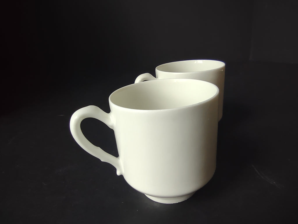 Haviland France Limoges 2 x Demitasse Cups ONLY Plain White (lot 1029)