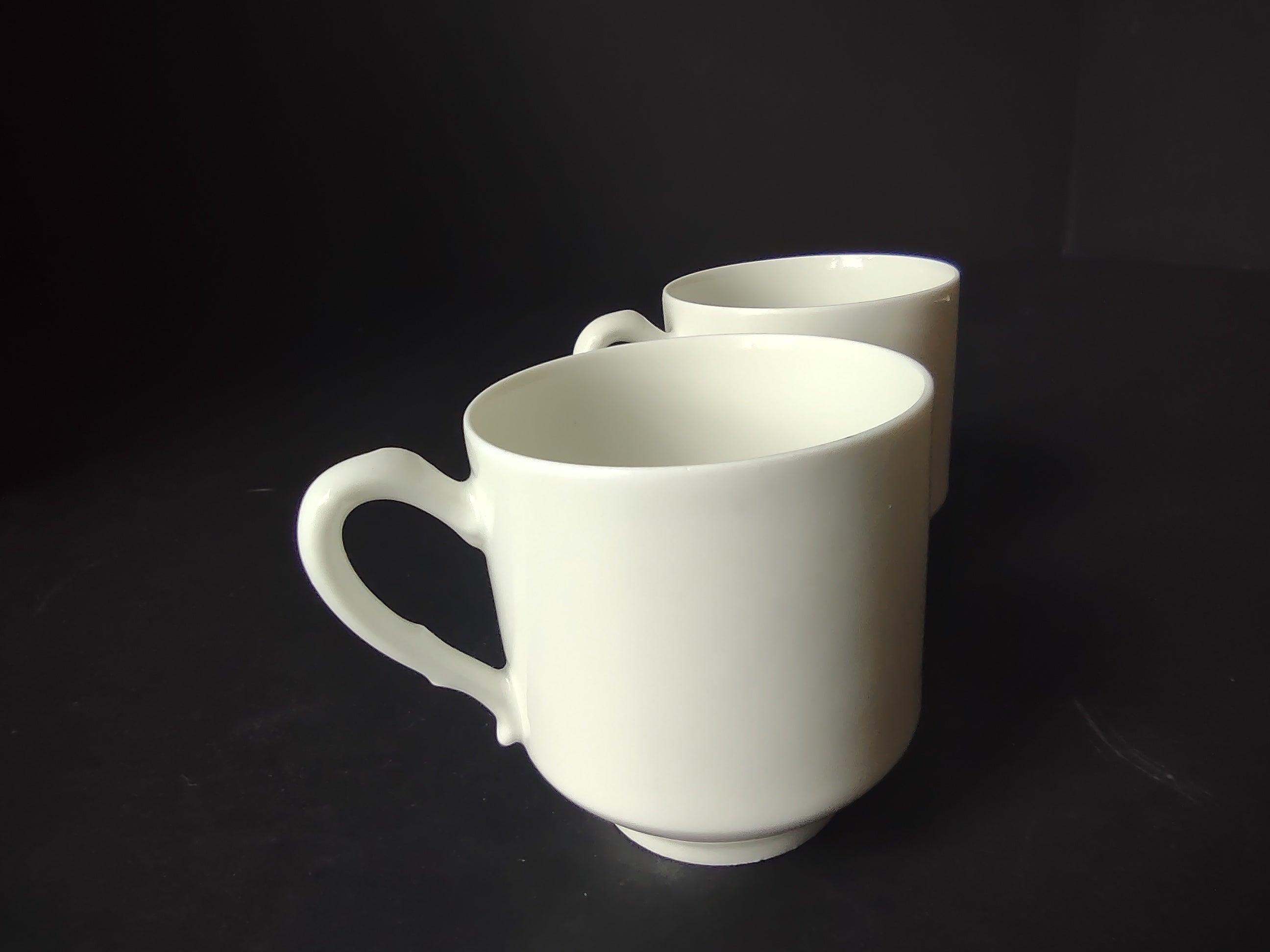 Haviland France Limoges 2 x Demitasse Cups ONLY Plain White (lot 1029)