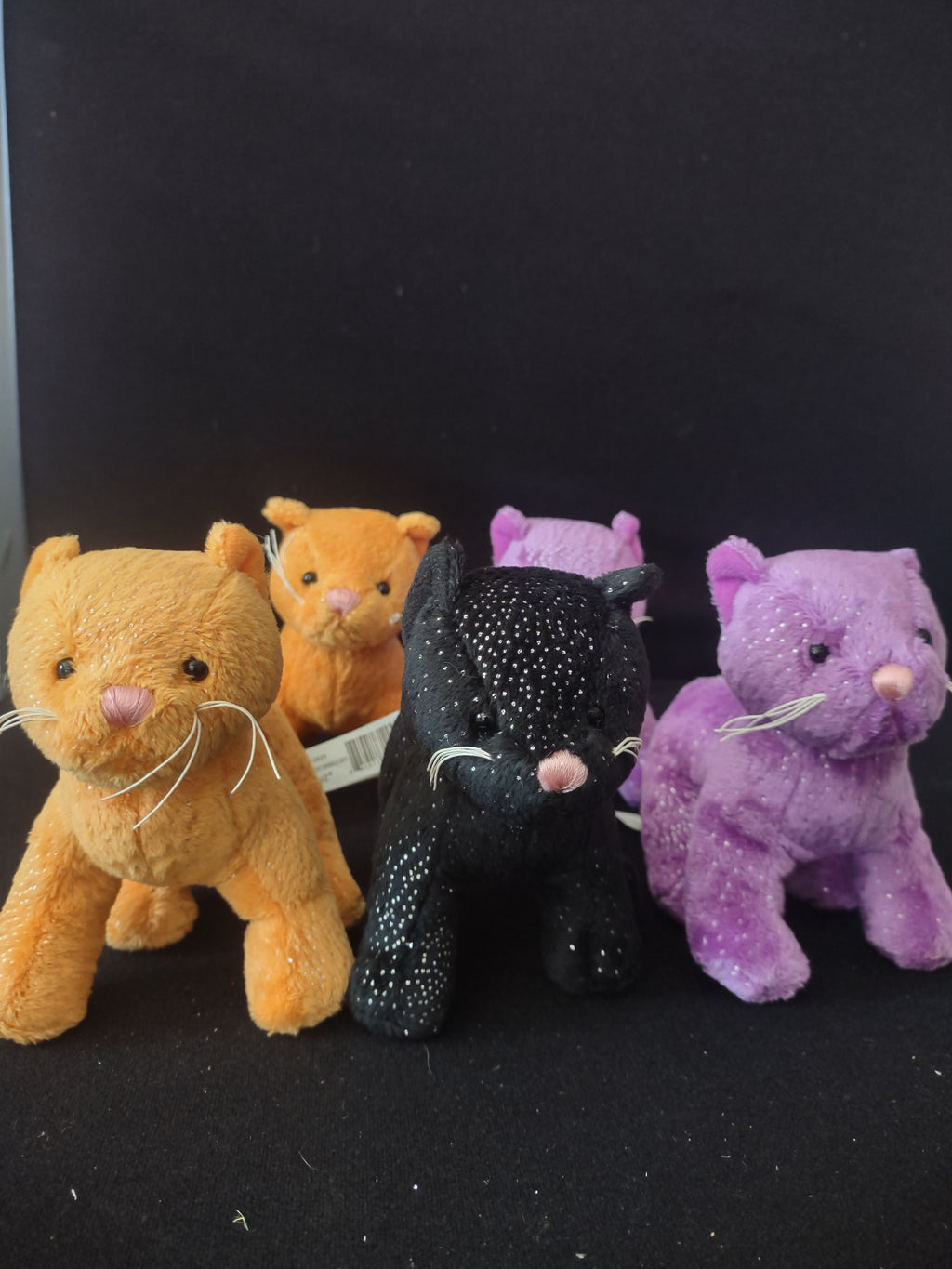 Vintage Gantz Plush 5 Spooky Sparkle Cats 2 of them work (Lot 3487)