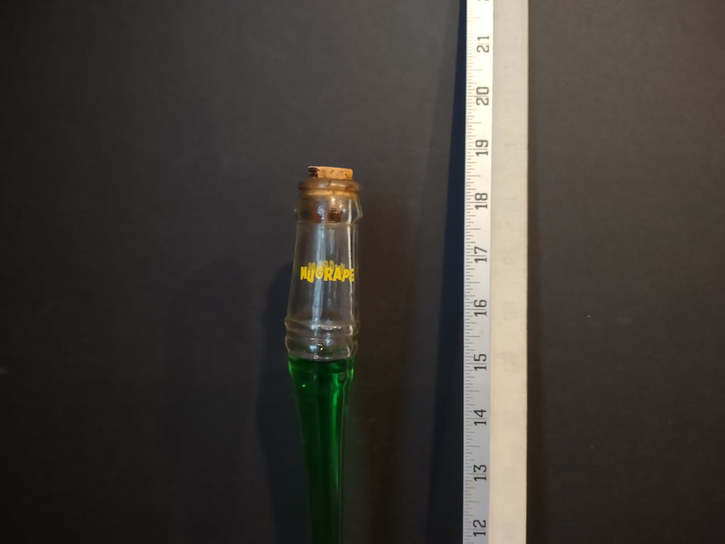 Vintage Collectible Nu Grape Stretched Out Bottle 10 oz fl Green (lot 2554j)