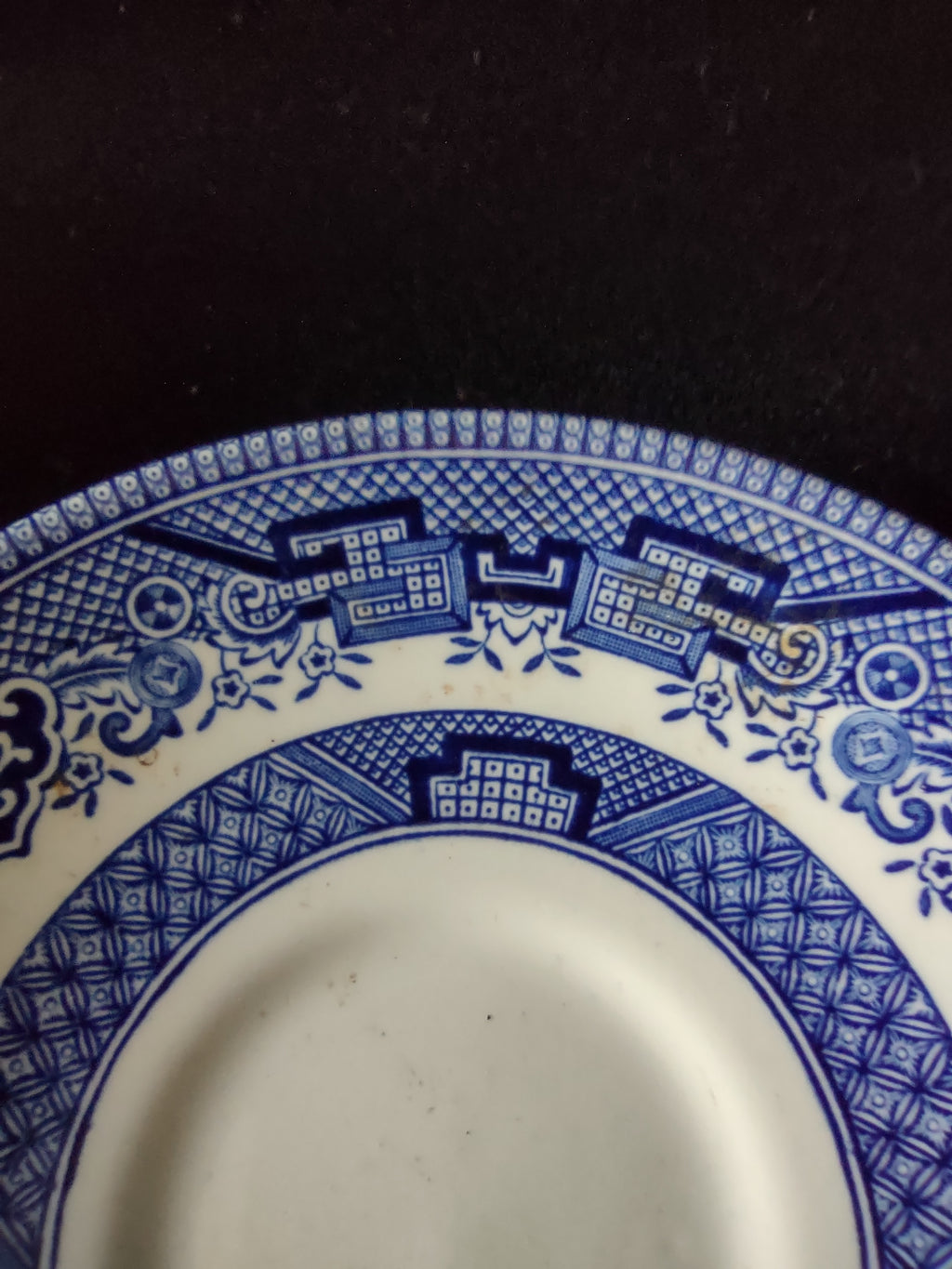 Vintage Churchill Teacup Saucer Ironstone Blue Willow Set Of 2 (Lot 5584)
