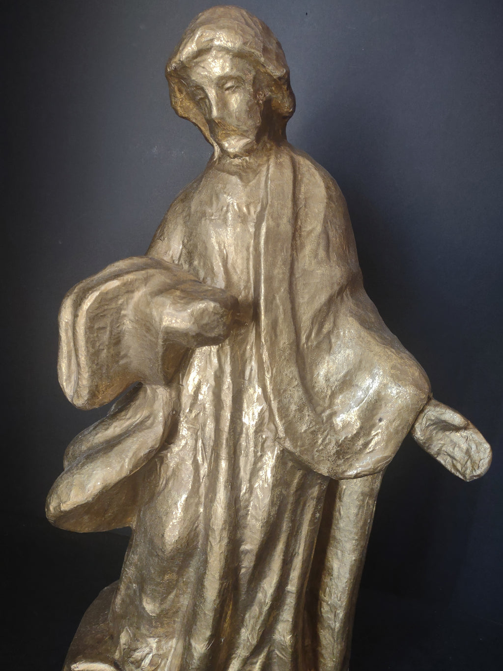 Christmas Paper Mache Shepard Nativity Golden Color 22" (lot 2184)
