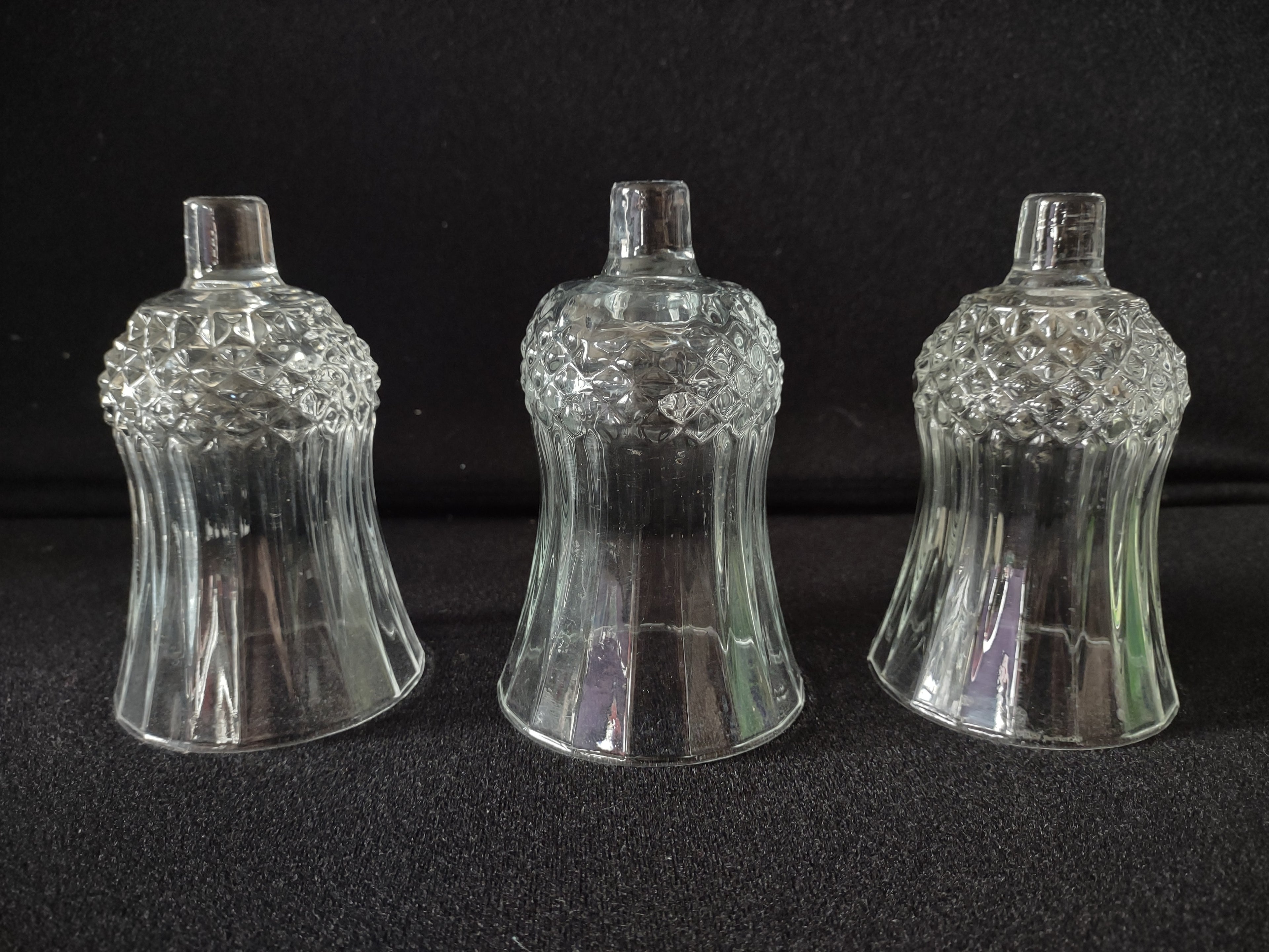 Vintage Homco Home Interiors Votive Ribbed Diamond Candle Holder x 3 (lot 5404)