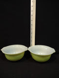 Vintage Glasbake Lime Green 5" Individual Casserole Bowls Set Of 2 (Lot 5228)