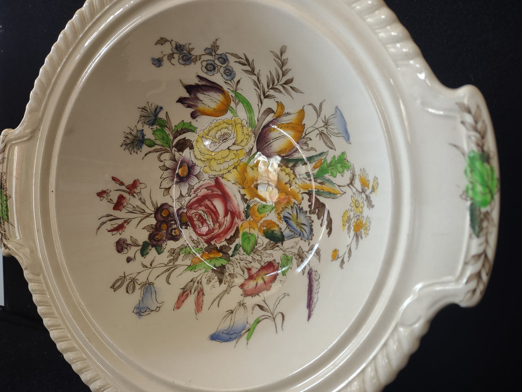 Vintage Johnson Bros Garden Bouquet Ironstone England Serving Bowl (lot 5616)