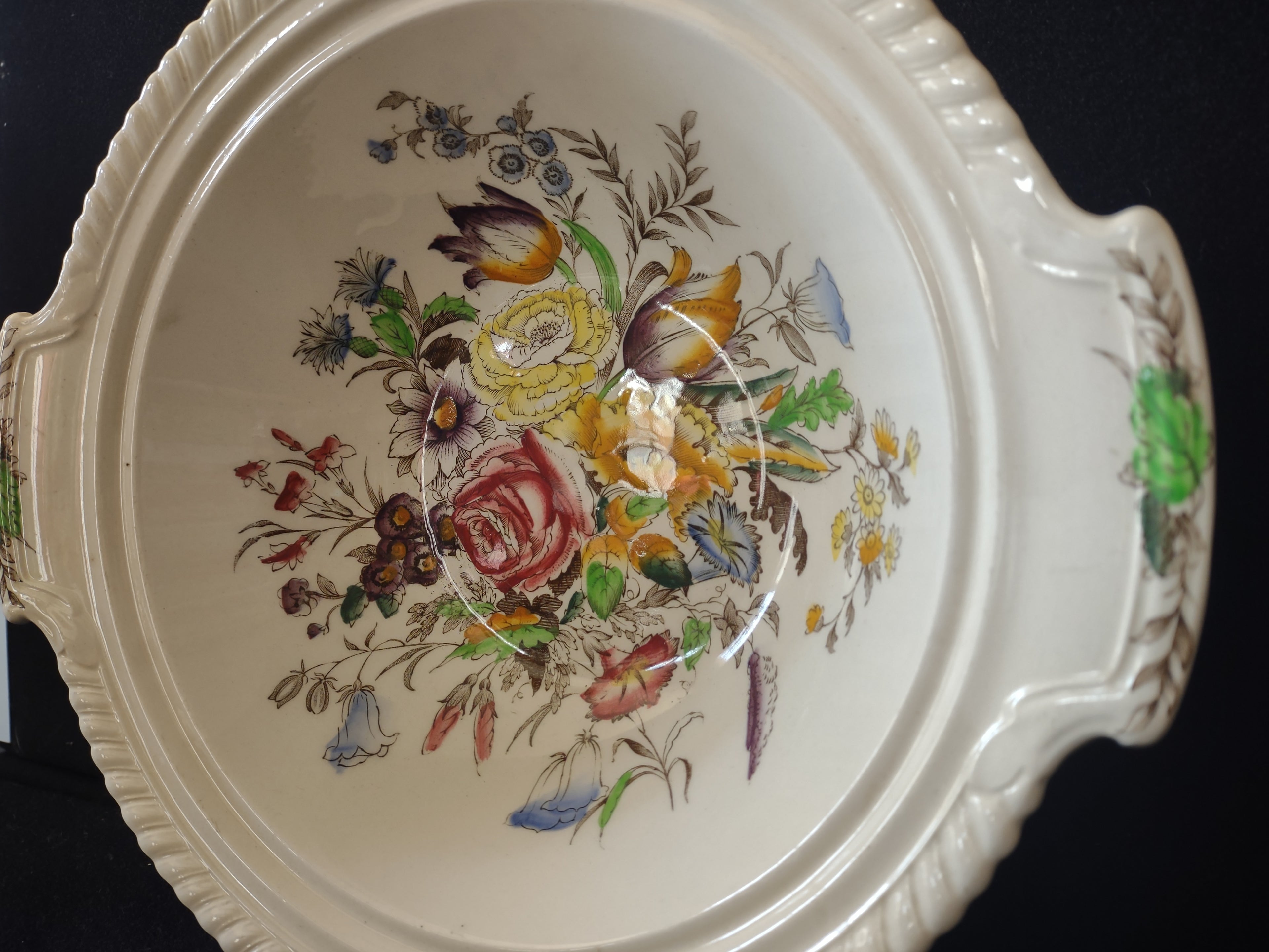 Vintage Johnson Bros Garden Bouquet Ironstone England Serving Bowl (lot 5616)