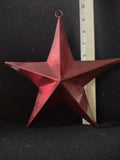Vintage Christmas Shiny Red Metal Star Ornament 10" (Lot 4667)