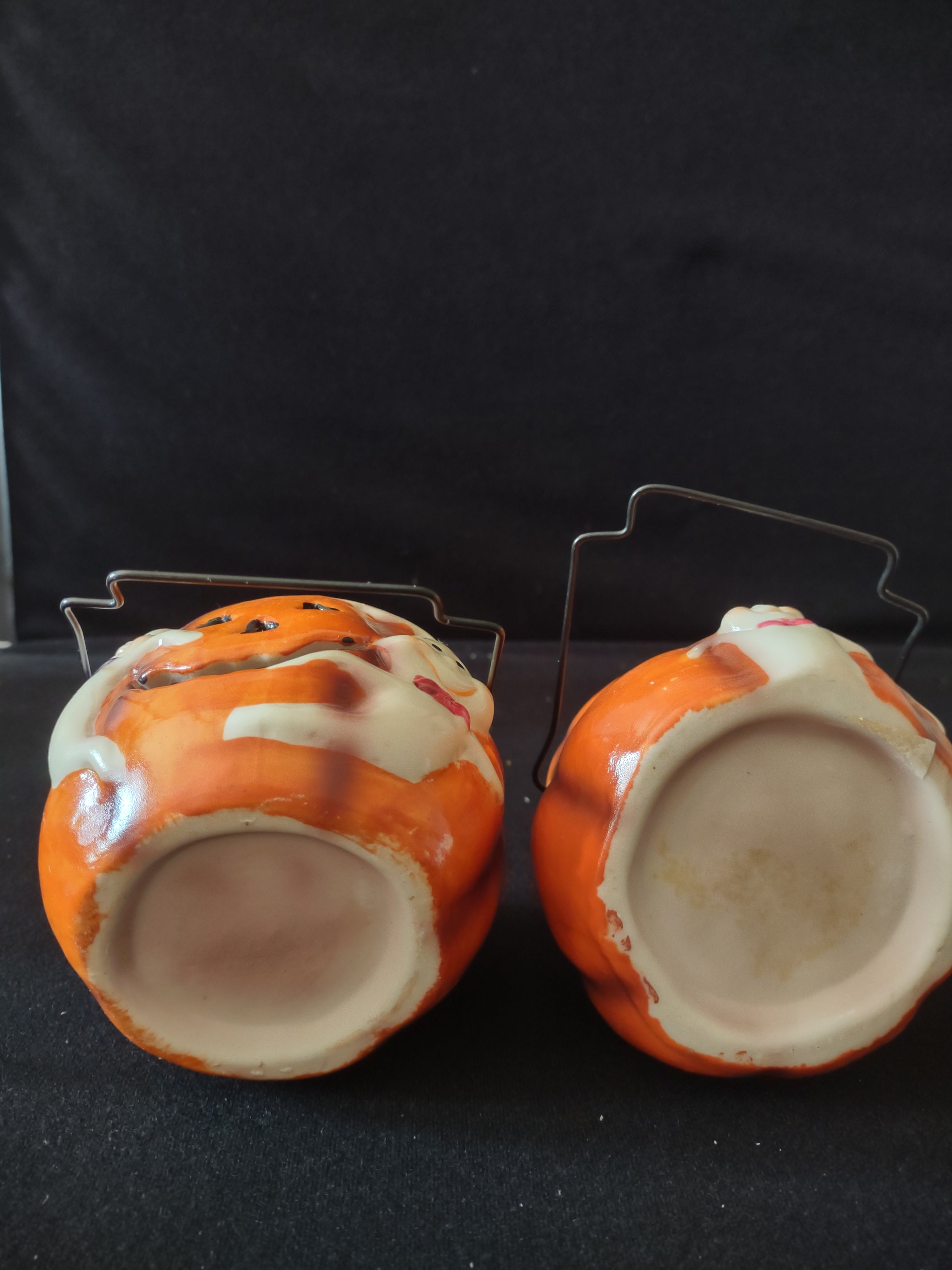 Halloween 4" Pumpkin/Ghost Candle Holder Set of 2 (Lot 3177)