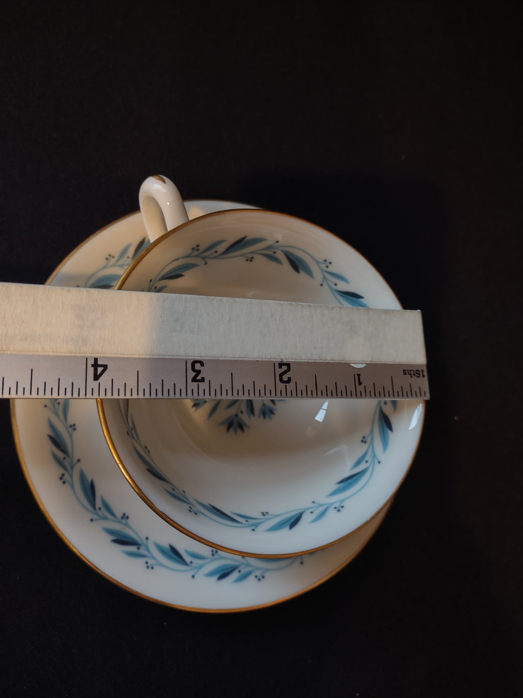 Vintage Lenox Blue Ridge Teacup with Saucer Gold Stamp (lot 1782)