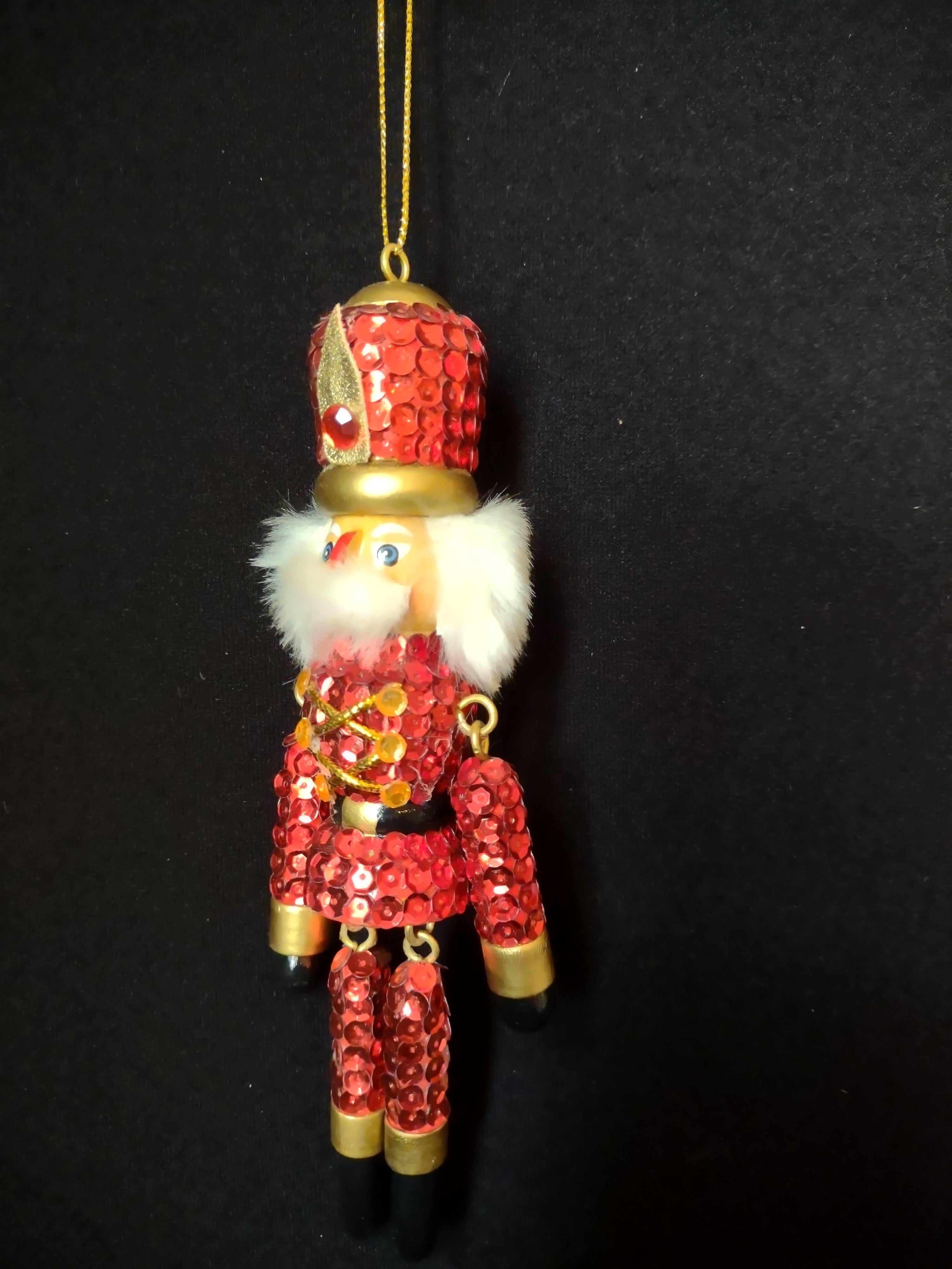 Christmas Soldier Nutcracker Village Ornaments Handcrafted Blue Red (lot 1598)