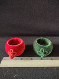 Holiday Velvet Napkin Rings Decorative Knots 10 Red 2 Green (Lot 4323)
