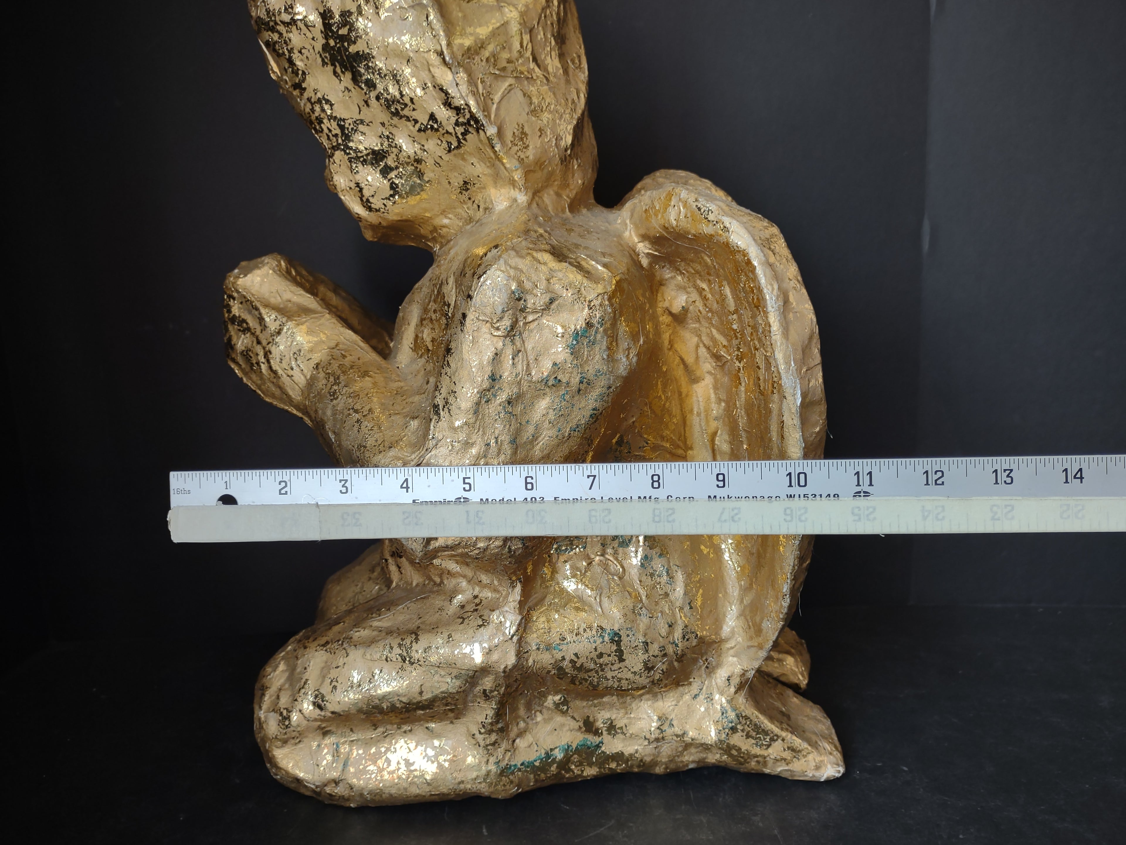 Christmas Large Paper Mache Golden Cherub Angel 17" tall (lot 4825)
