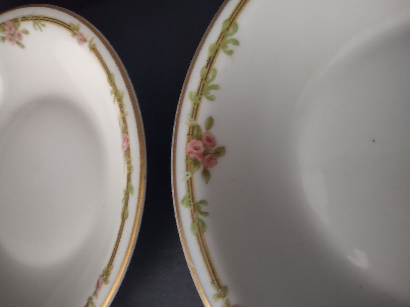 Haviland Limoges Schleiger 625 A Red Rose 6 x Coupe Salad Plate 7-1/2" (lot 537)