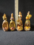 Thanksgiving Holiday Pilgrim Family Pumpkins Grapes Corn Wheat (Lot 4609)