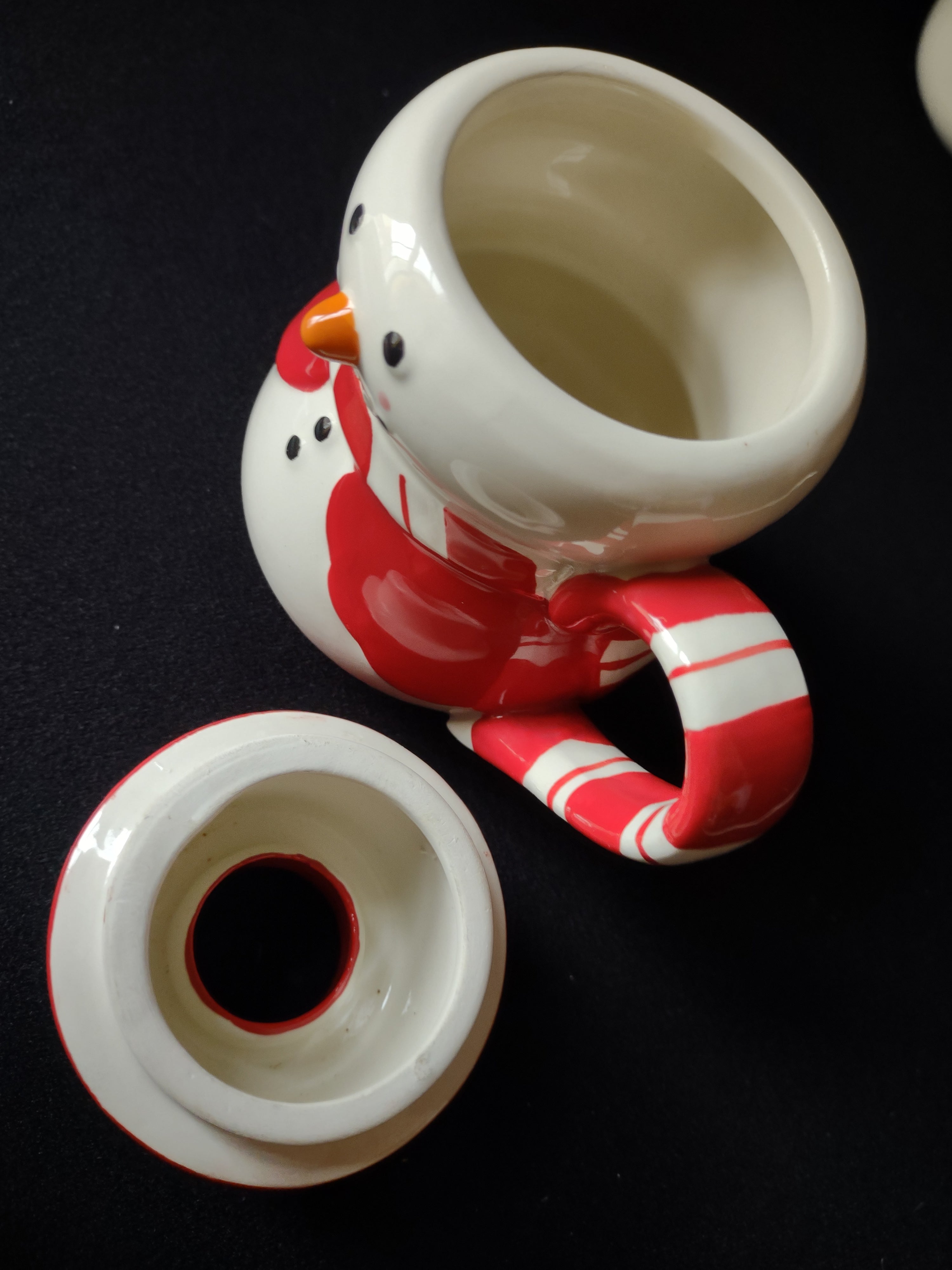 Christmas Set of 2 Chocolate Mugs Snowman (lot 1735)