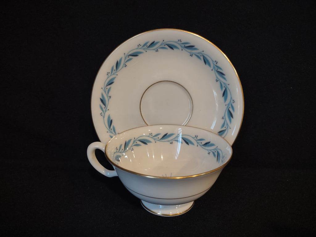 Vintage Lenox Blue Ridge Teacup with Saucer Gold Stamp (lot 1782)