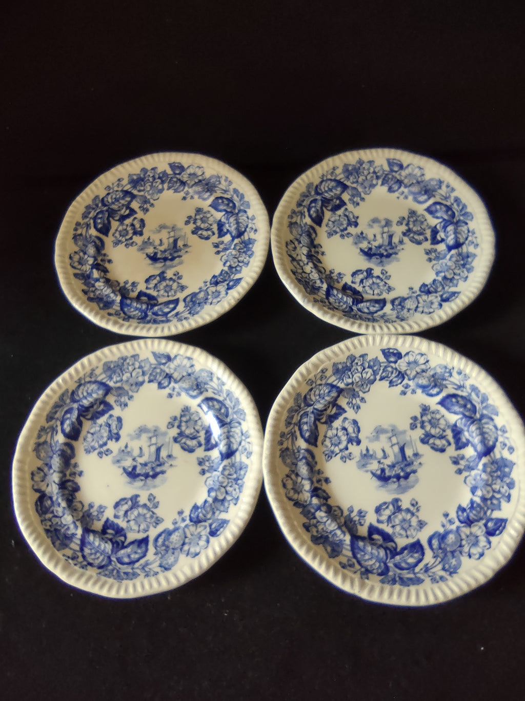 Vintage Spode Old Salem Blue Earthenware Plate English Transferware x 4 lot5816