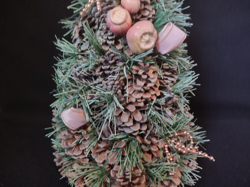 Mini Christmas Tree 12" Victorian Pink Pine Cone (lot 1686)