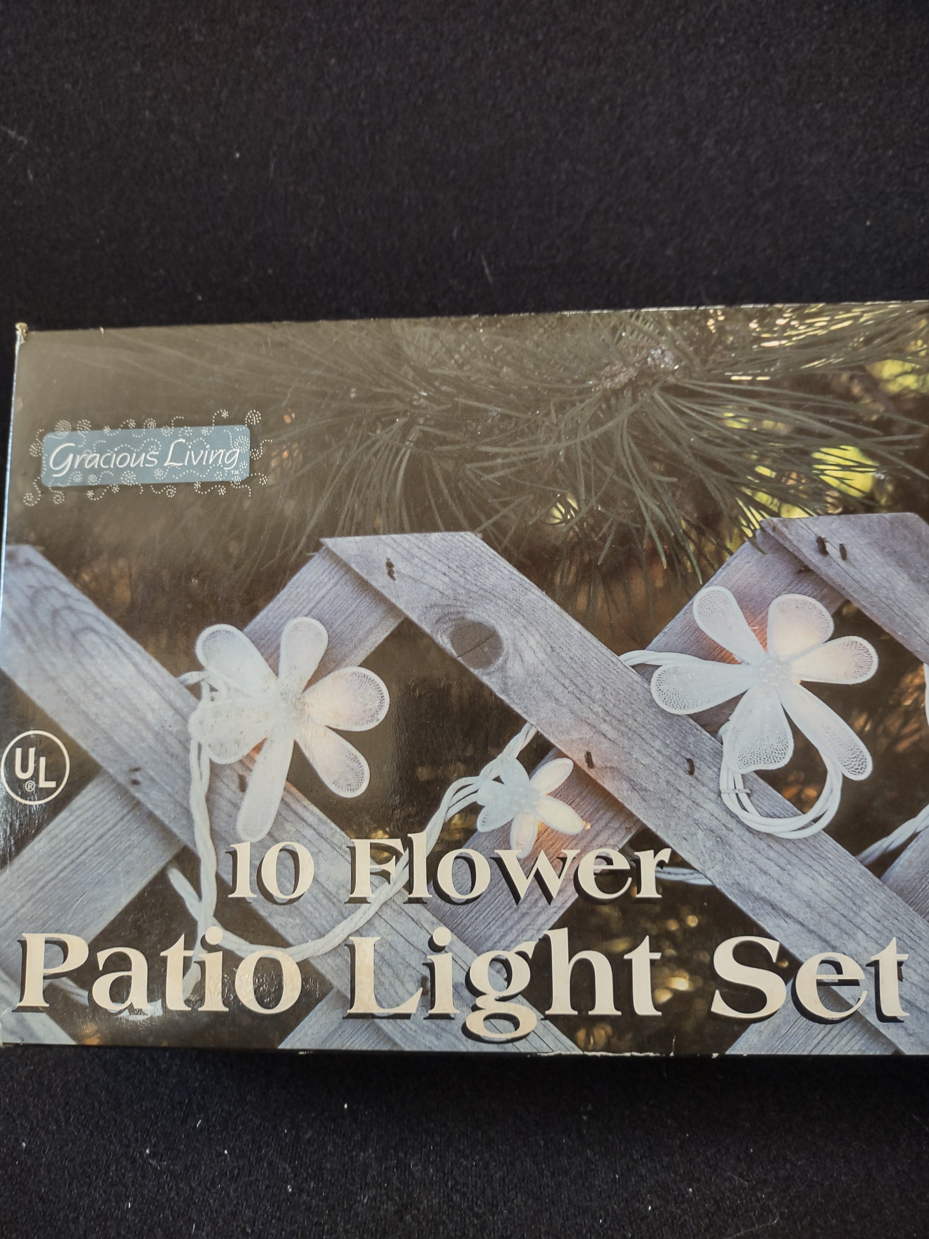 Patio 10 White Flower Light Set Indoor Outdoor 9 1/4' (Lot 4305)