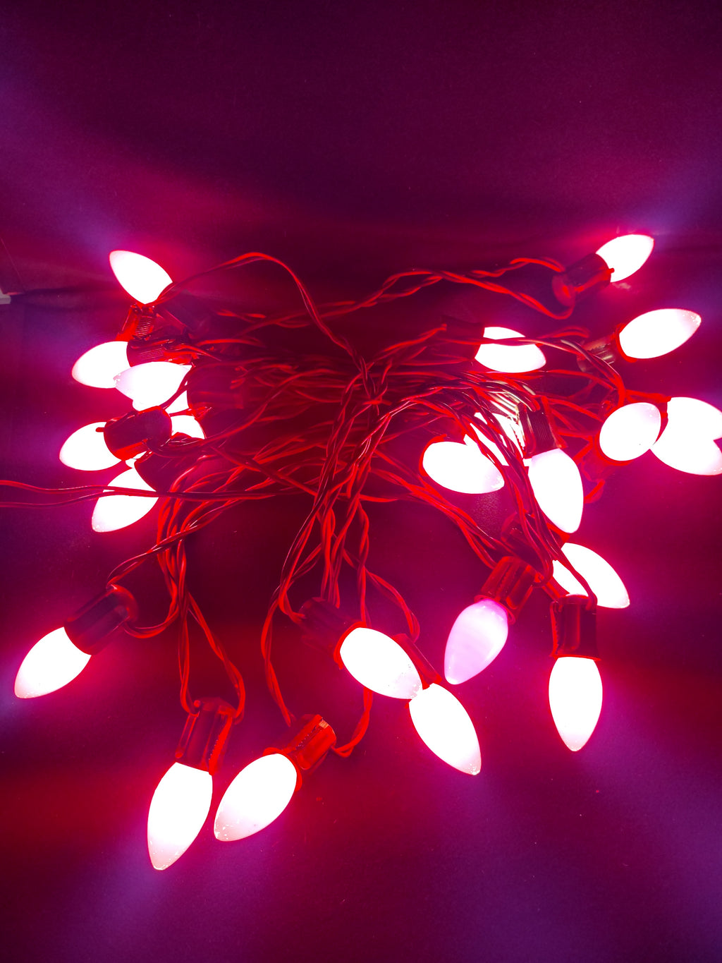 Christmas String Lights 1950's Vintage 25 Socket C9 Bulbs Works GEM (lot 3282)
