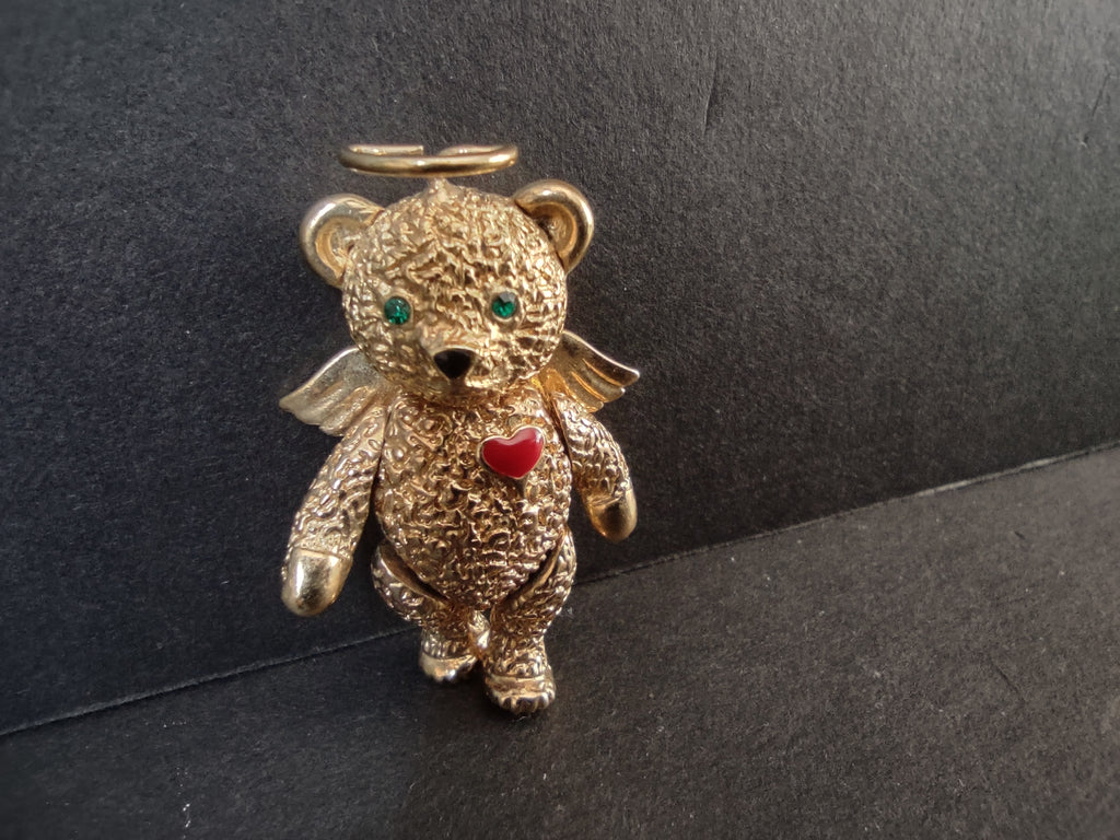 Vintage Articulated Batya Golden Bear Pin Moving Legs Arms Jewelry (lot 4400)