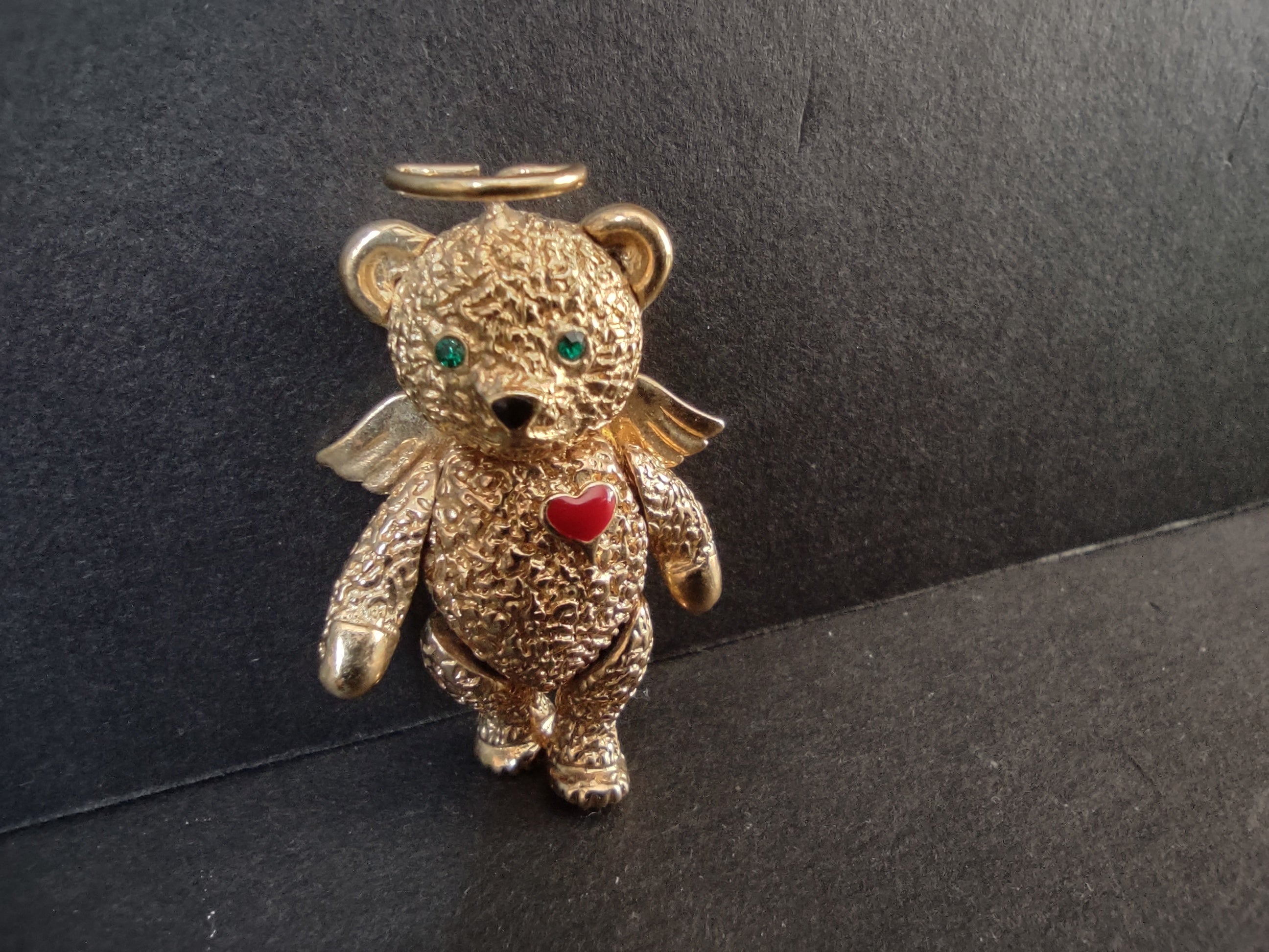 Vintage Articulated Batya Golden Bear Pin Moving Legs Arms Jewelry (lot 4400)
