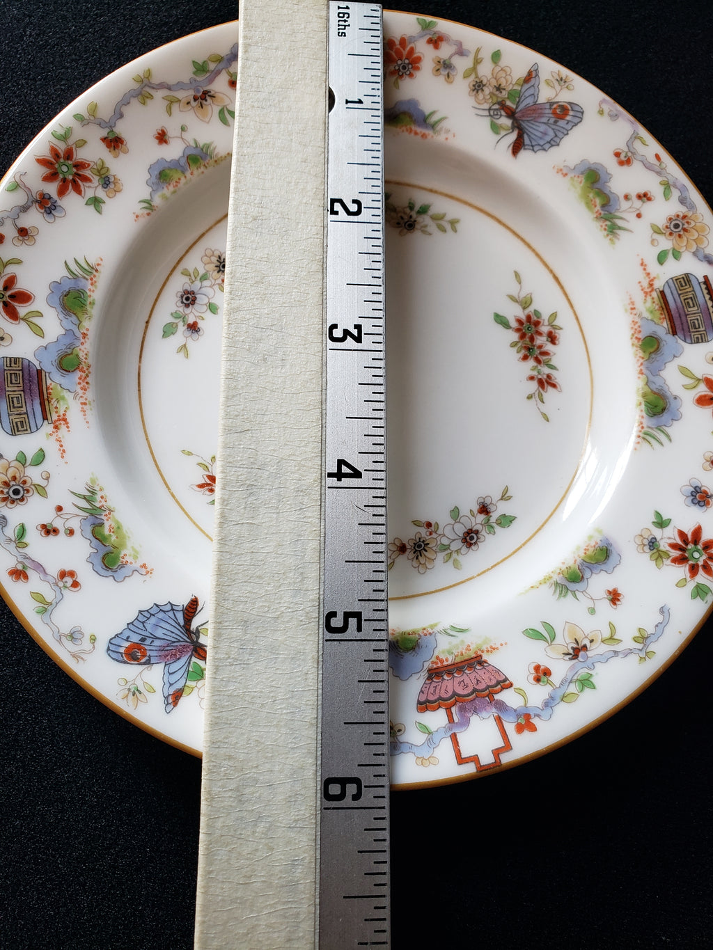 Vintage Royal Worcester Higgins & Seiter Butterfly Bread Plate 6" (lot 2116)