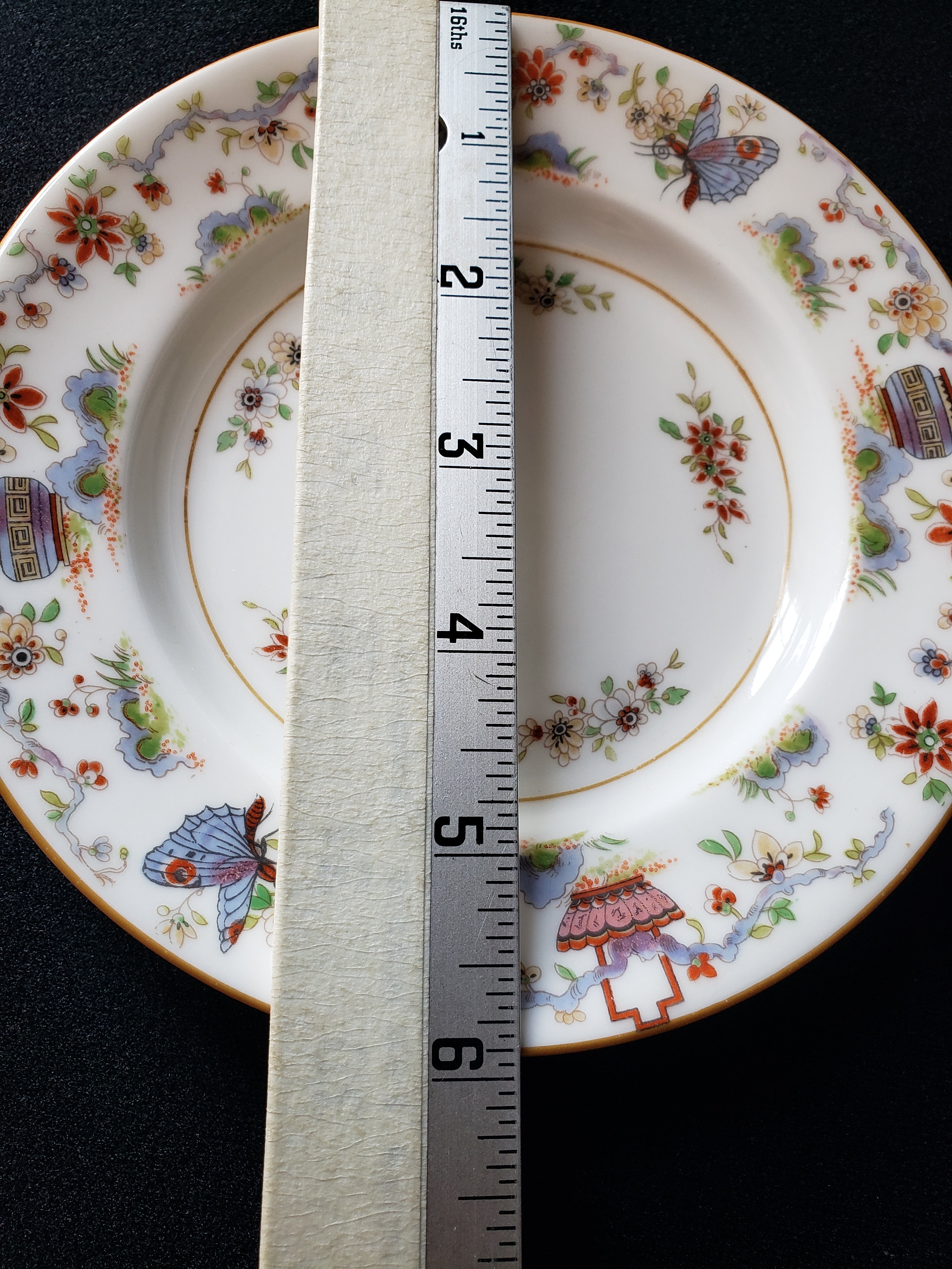 Vintage Royal Worcester Higgins & Seiter Butterfly Bread Plate 6" (lot 2116)