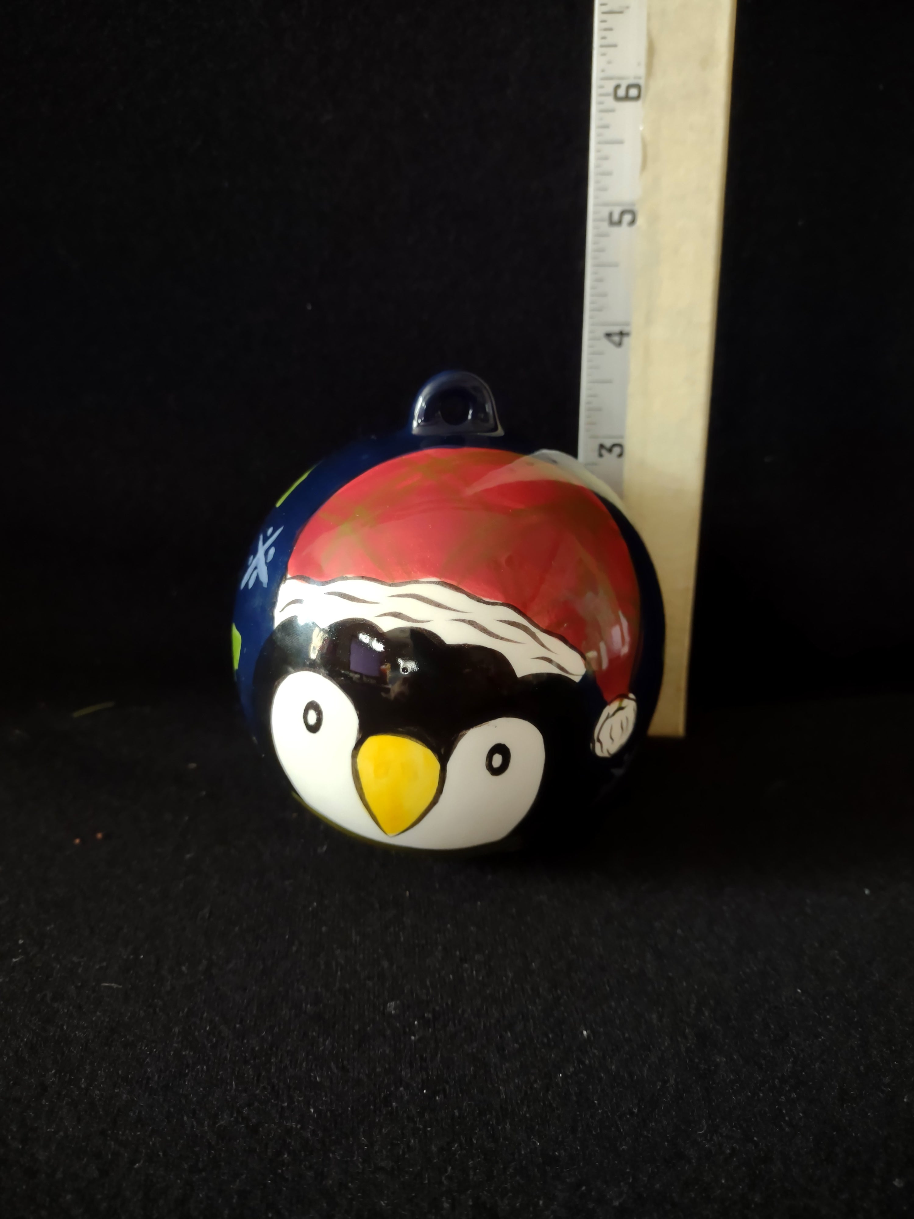 Vintage 2000 Christmas Twilight Penguin Santa Ornament Laurie Gates (Lot4789)