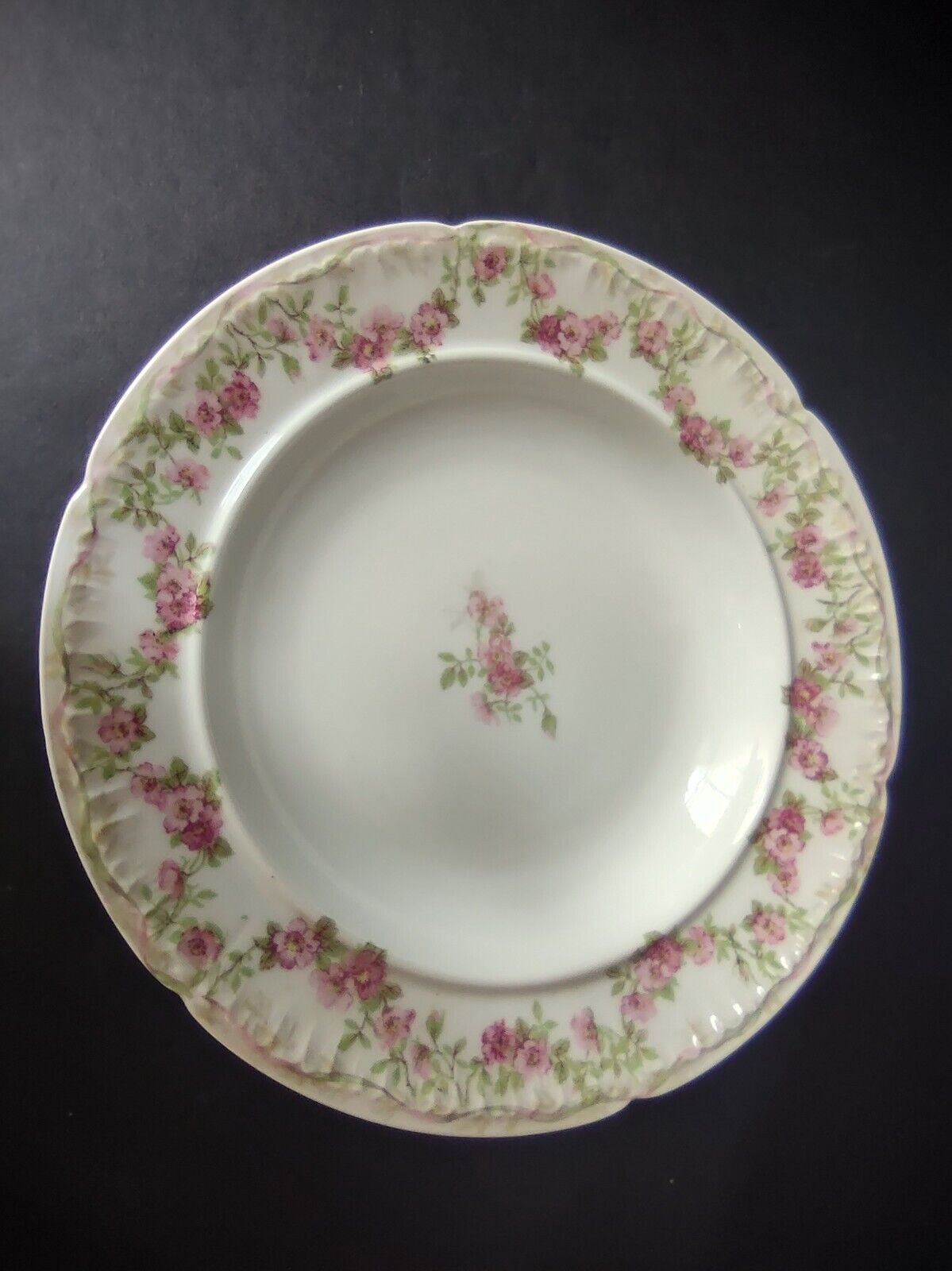 GDA Limoges Butter Dish NO LID Apple Blossom Garland Swag Ribbon (lot 749)