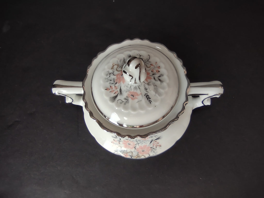 Haviland France Limoges Sugar Dish Floradora Platinum Trim (lot 977)