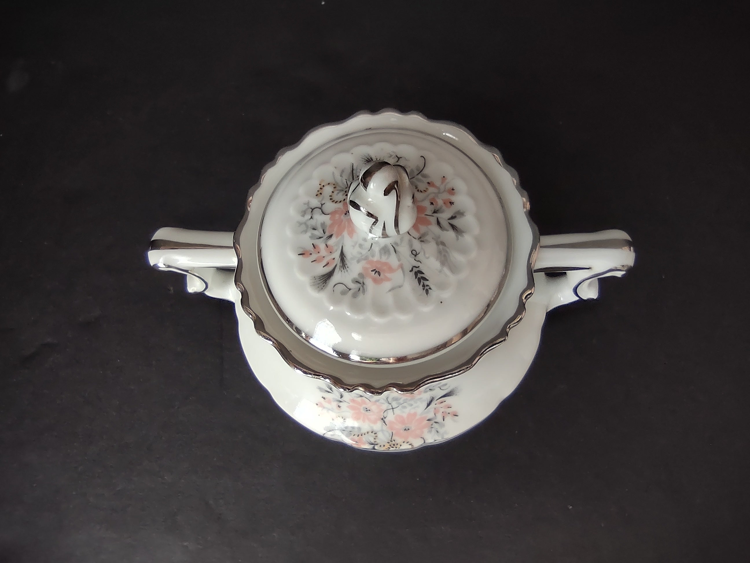 Haviland France Limoges Sugar Dish Floradora Platinum Trim (lot 977)